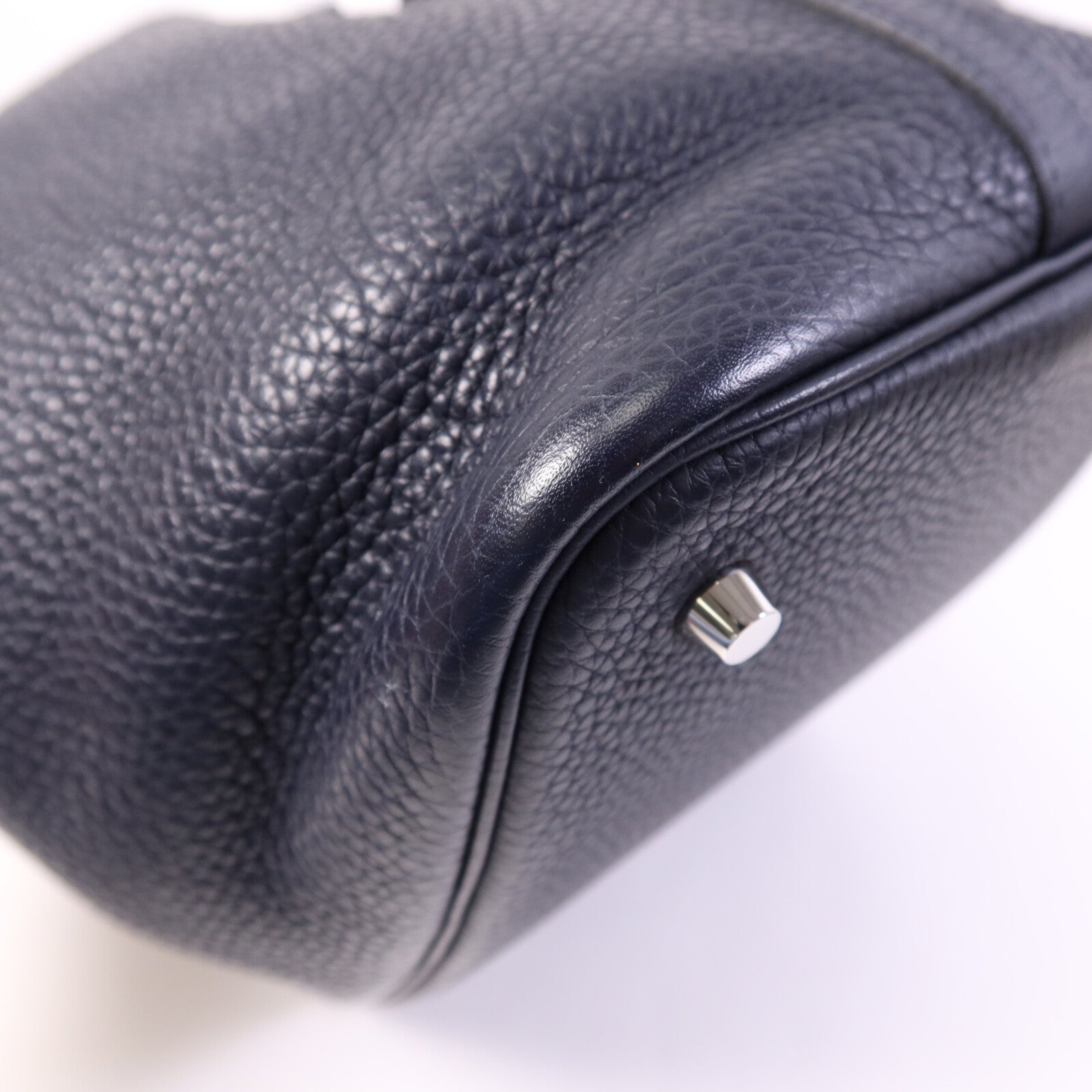 HERMES 【激減優惠】Togo皮革Picotin MM銀扣手挽袋Bleu Nuit/Rose Pourpre