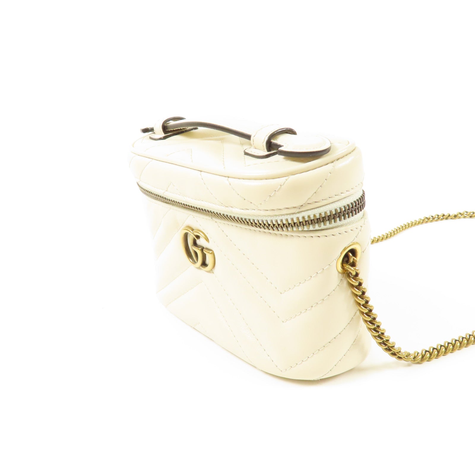 GUCCI 牛皮皮革GG Marmont金扣鏈帶肩背袋手挽肩背兩用袋