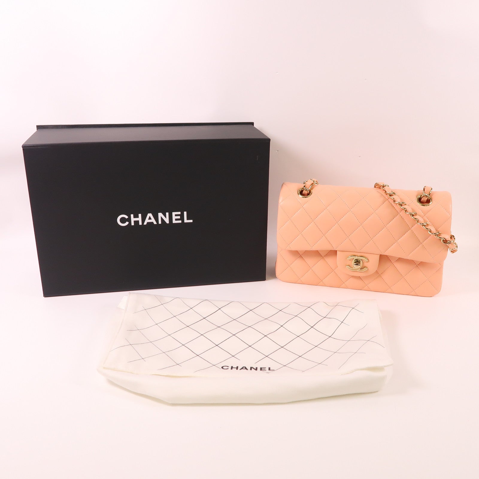 CHANEL 【激減優惠】羊皮皮革Classic 23金扣鏈帶肩背袋