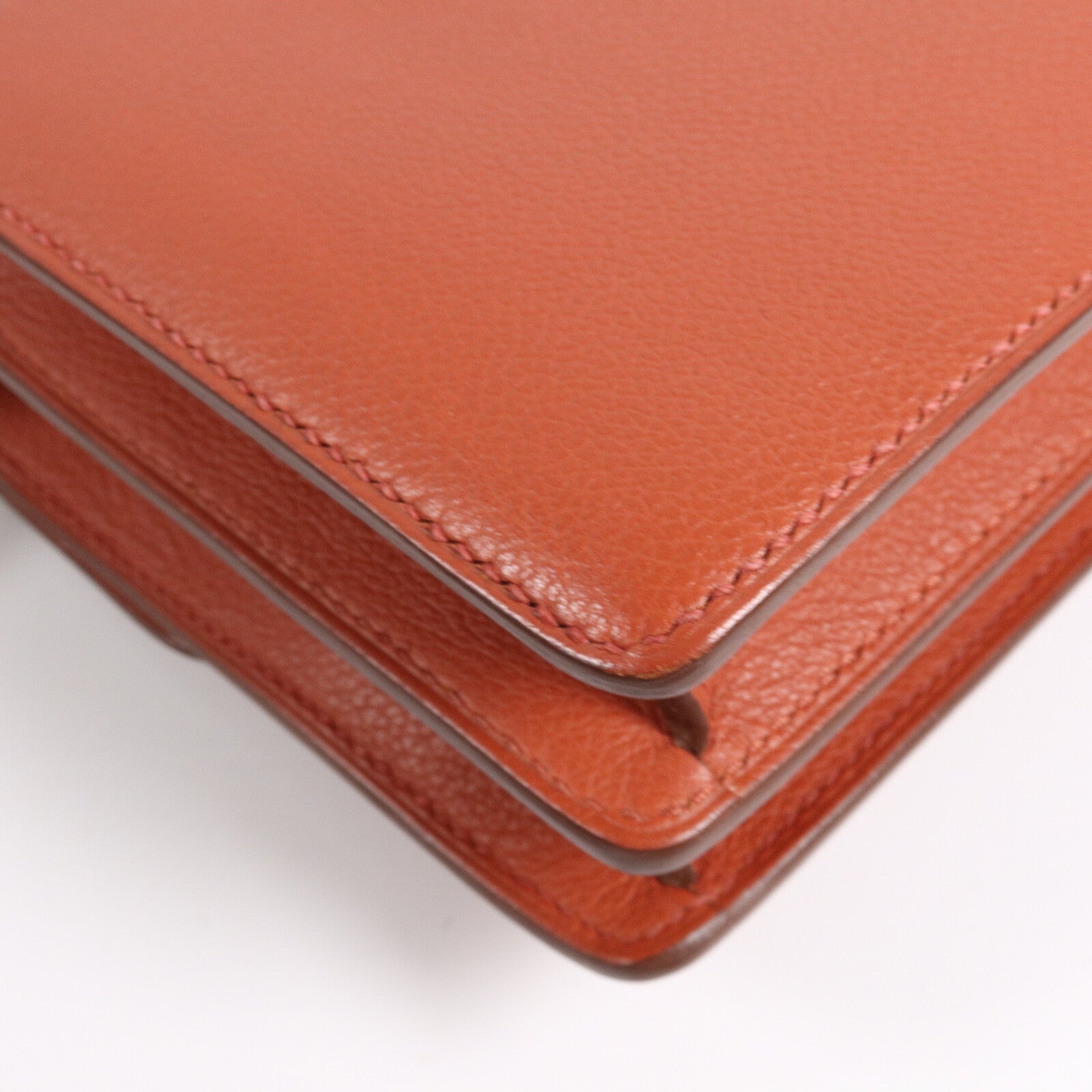 HERMES Evercolor皮革Mini Roulis肩背袋Brique/Caramel