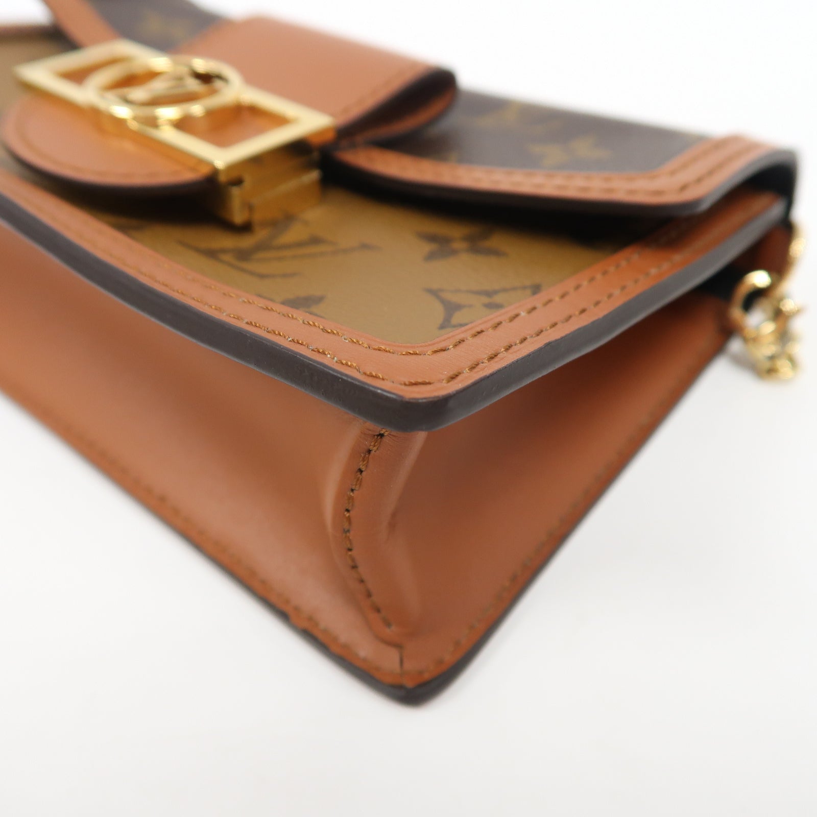 LOUIS VUITTON 【激減優惠】Monogram Dauphine Chain Wallet金扣鏈帶肩背袋啡色