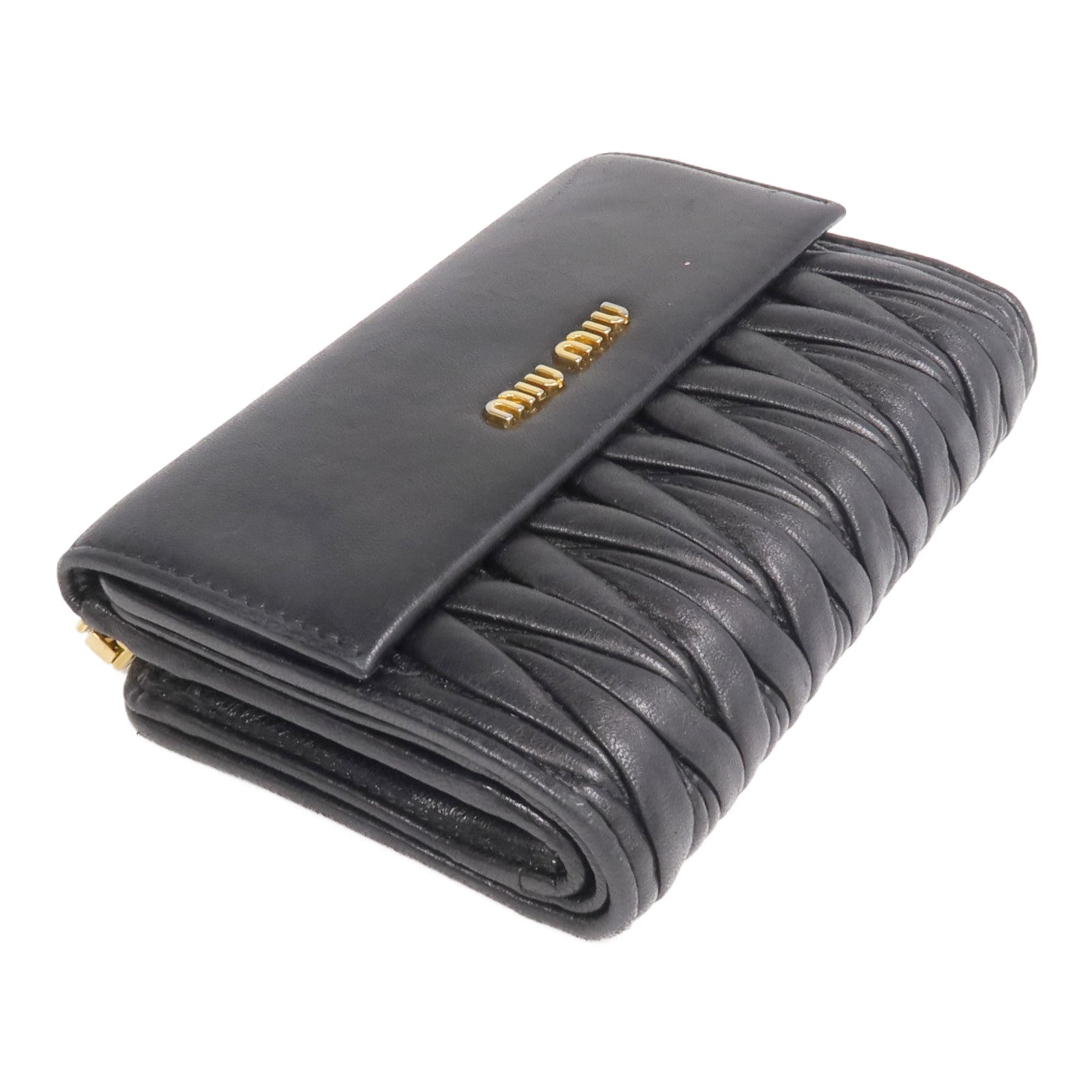 Miu Miu 羊皮皮革Fold Wallet金扣錢包