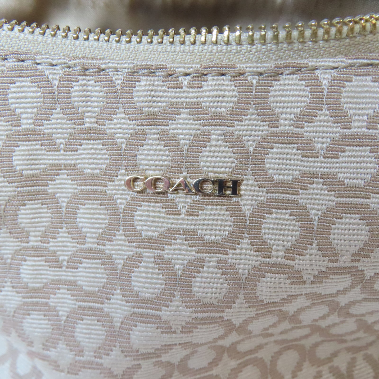 COACH 【激減優惠】帆布2 Way Shoulder金扣手挽肩背兩用袋啡色/粉紅色