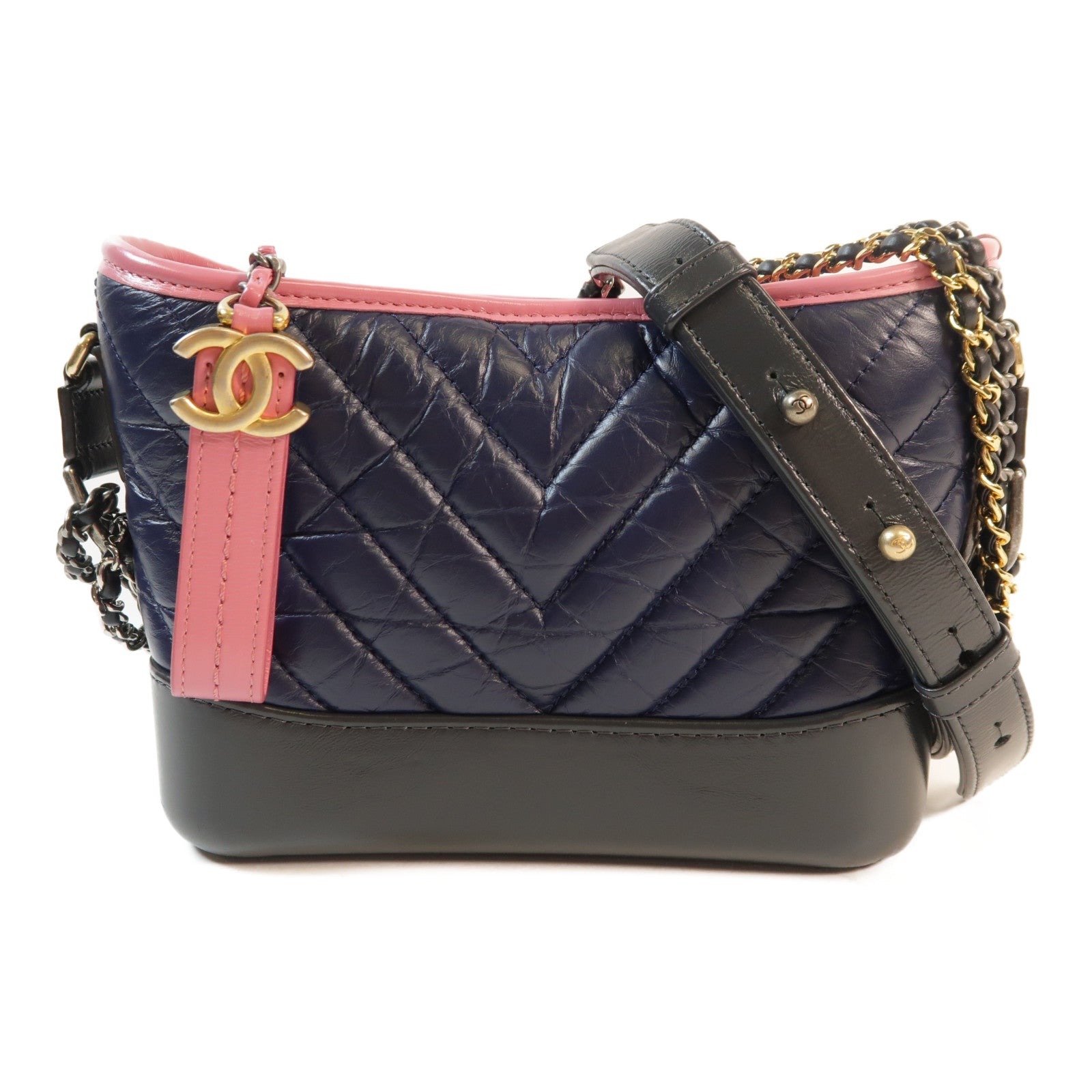 CHANEL 牛皮皮革Small Gabrielle鏈帶肩背袋