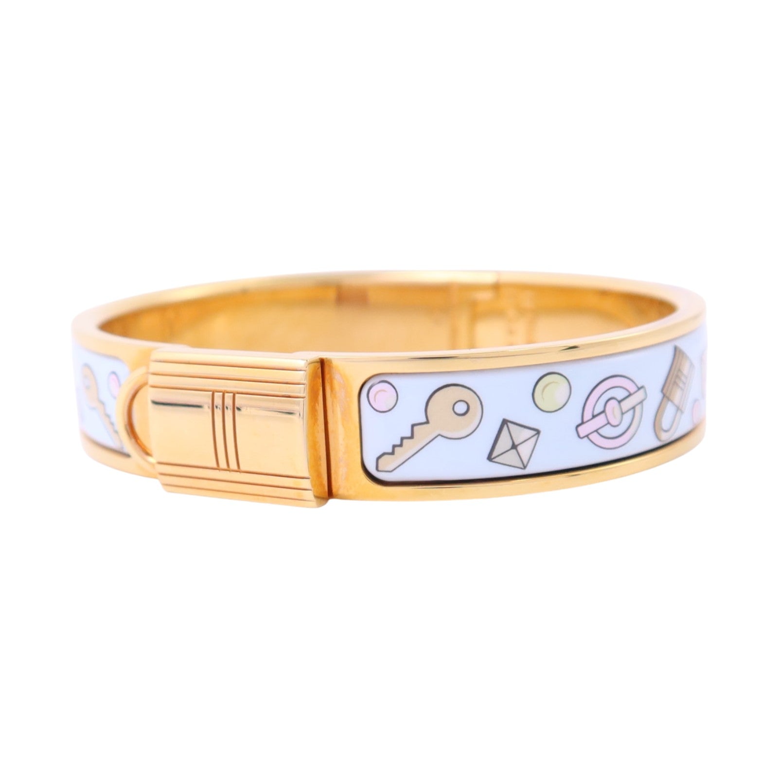 HERMES 金屬/琺瑯Clic Cadenas Bracelet金扣手鏈