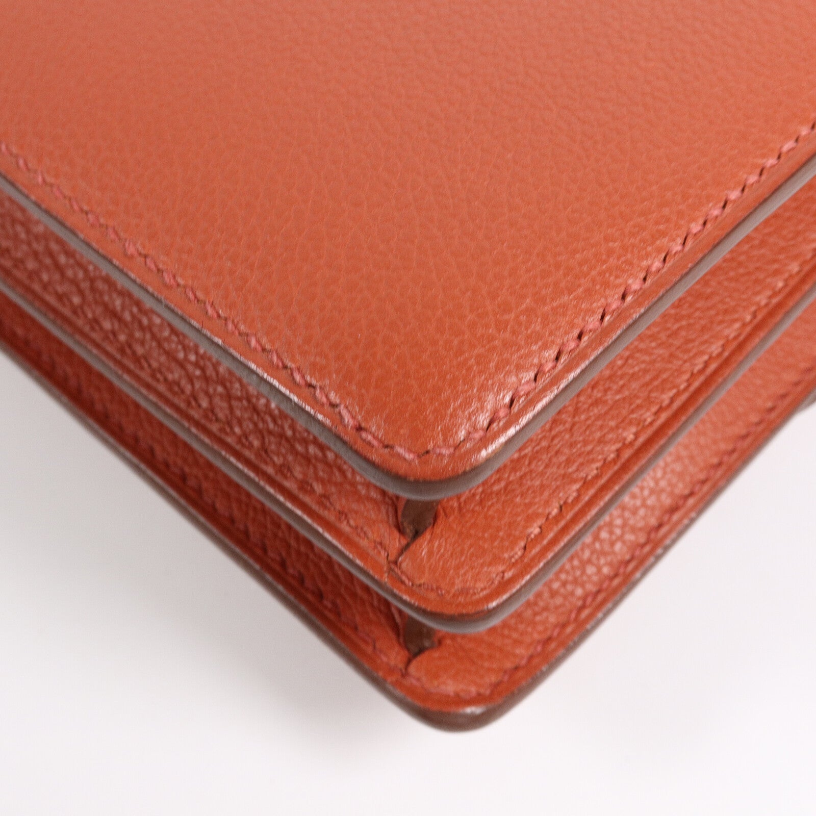 HERMES Evercolor皮革Mini Roulis肩背袋Brique/Caramel