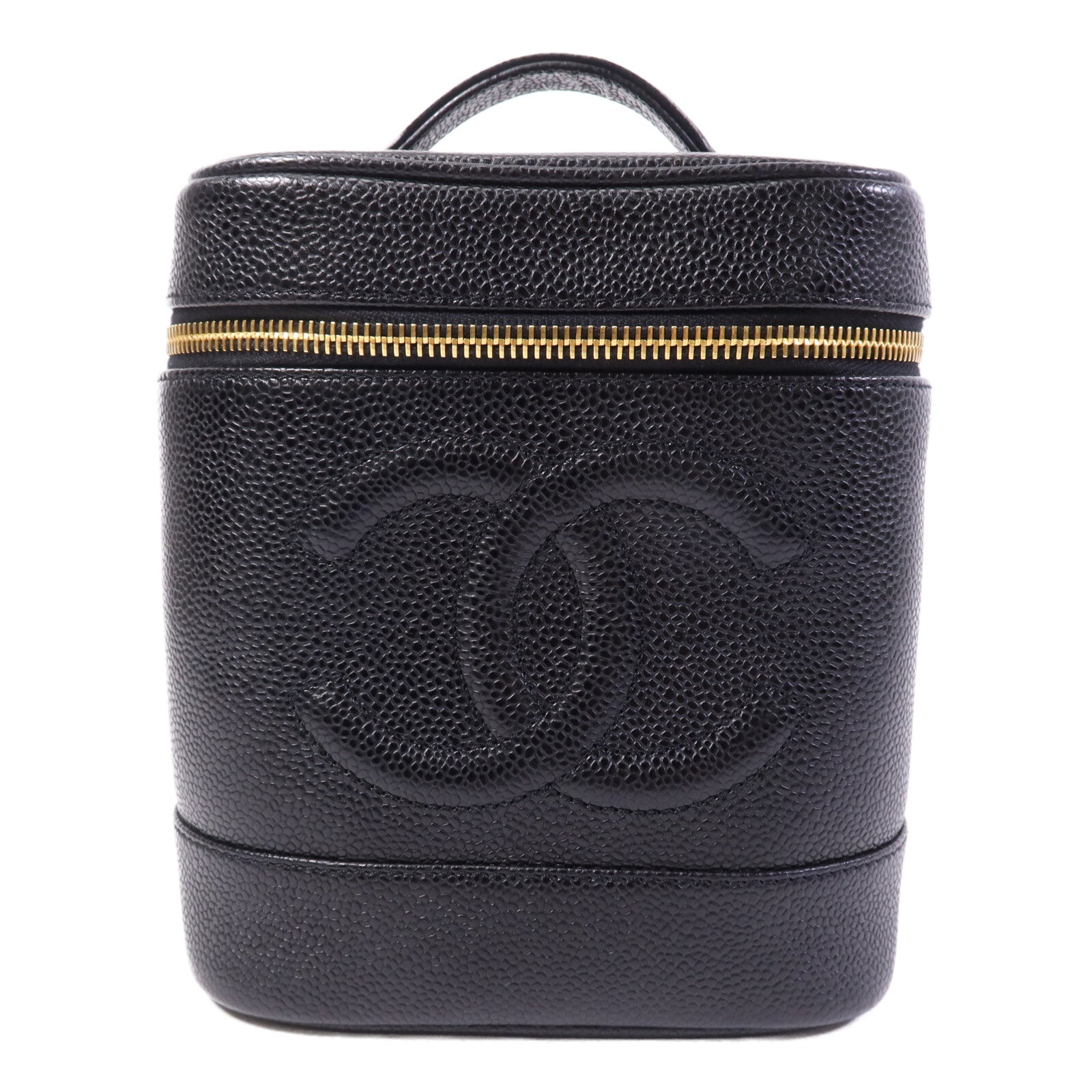 CHANEL 牛皮皮革Vintage Vanity Case金扣手挽袋