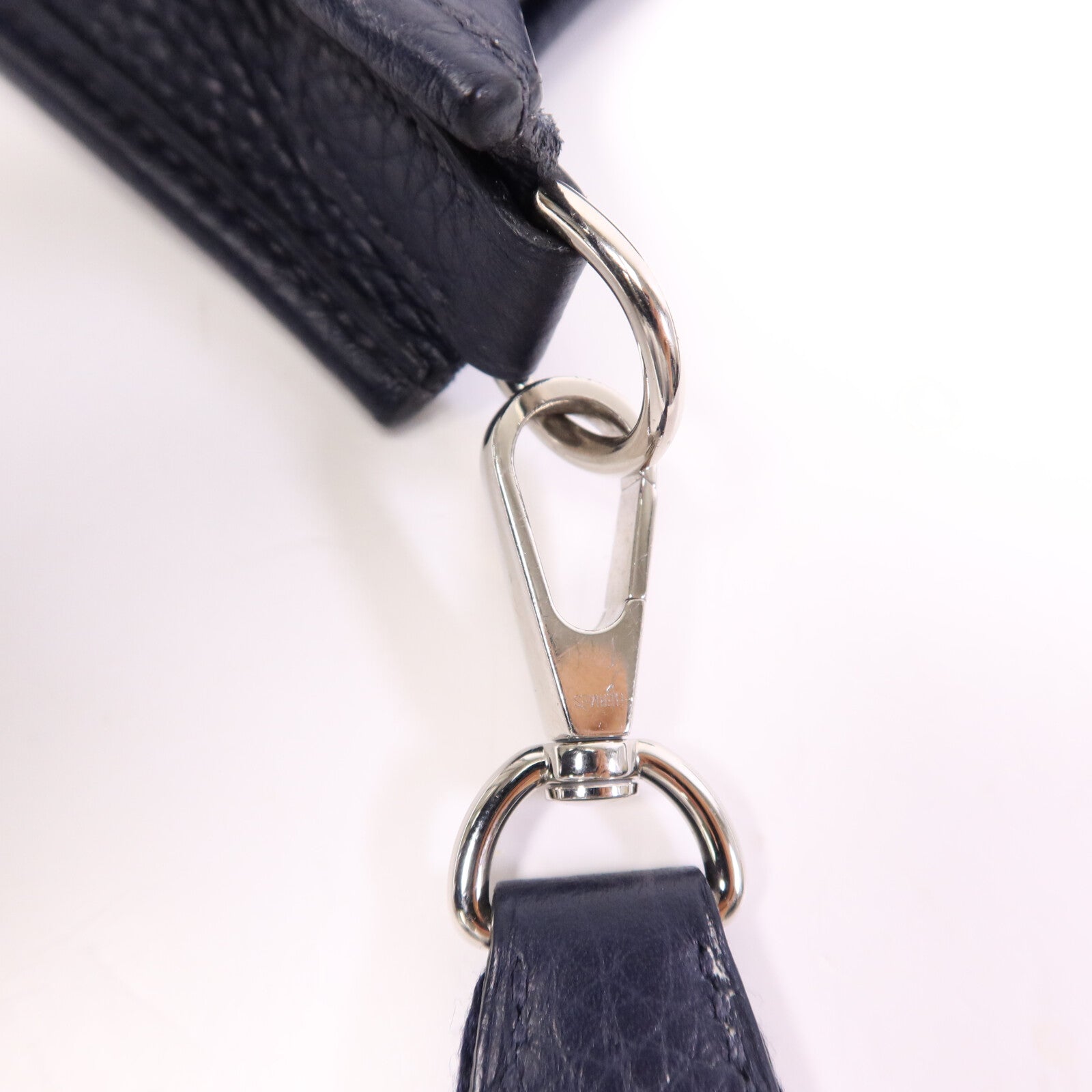 HERMES Clemence皮革Evelyne TPM銀扣肩背袋Bleu Nuit