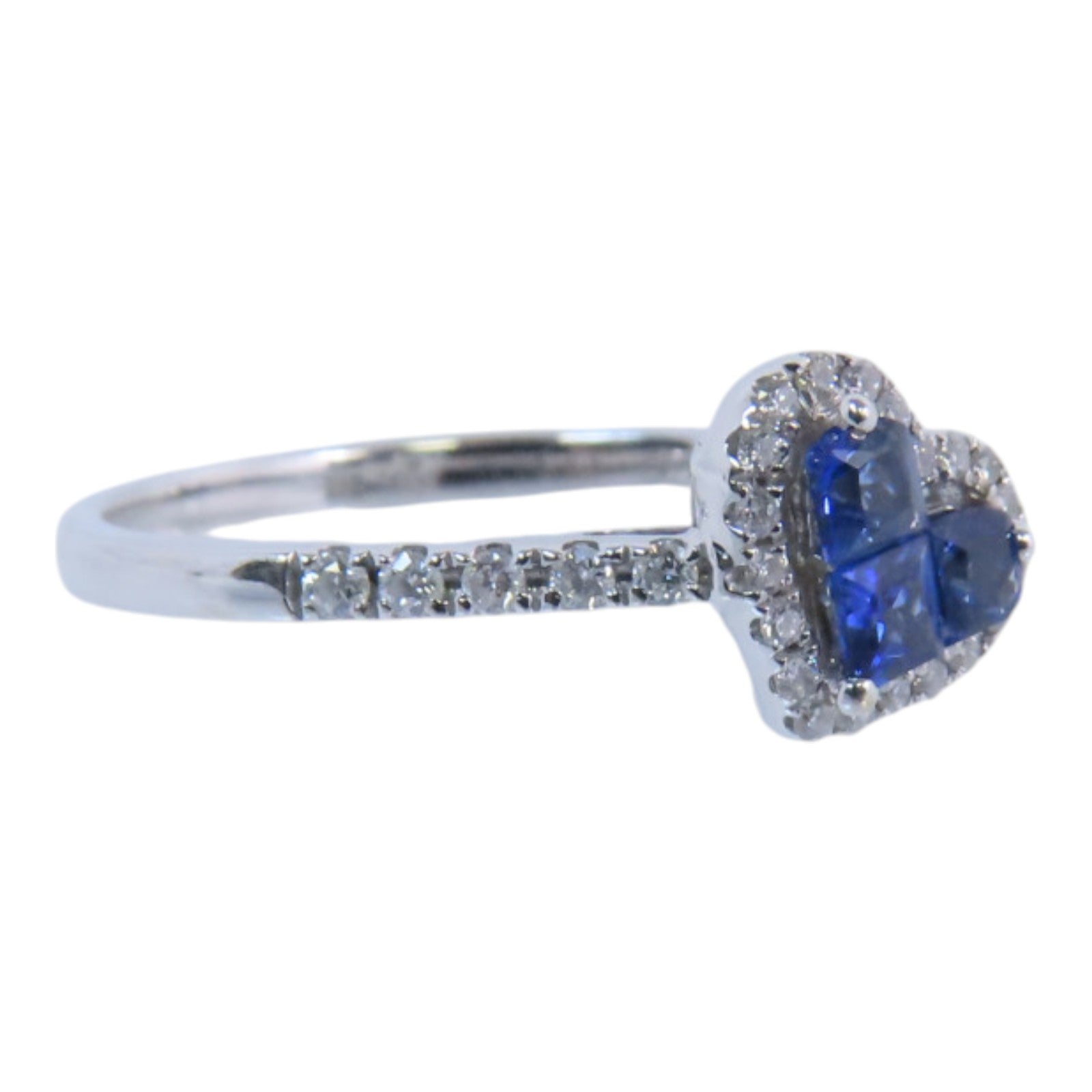 JEWELRY 18K白金Sapphire Diamond Ring藍寶石/鑽石戒指US#9