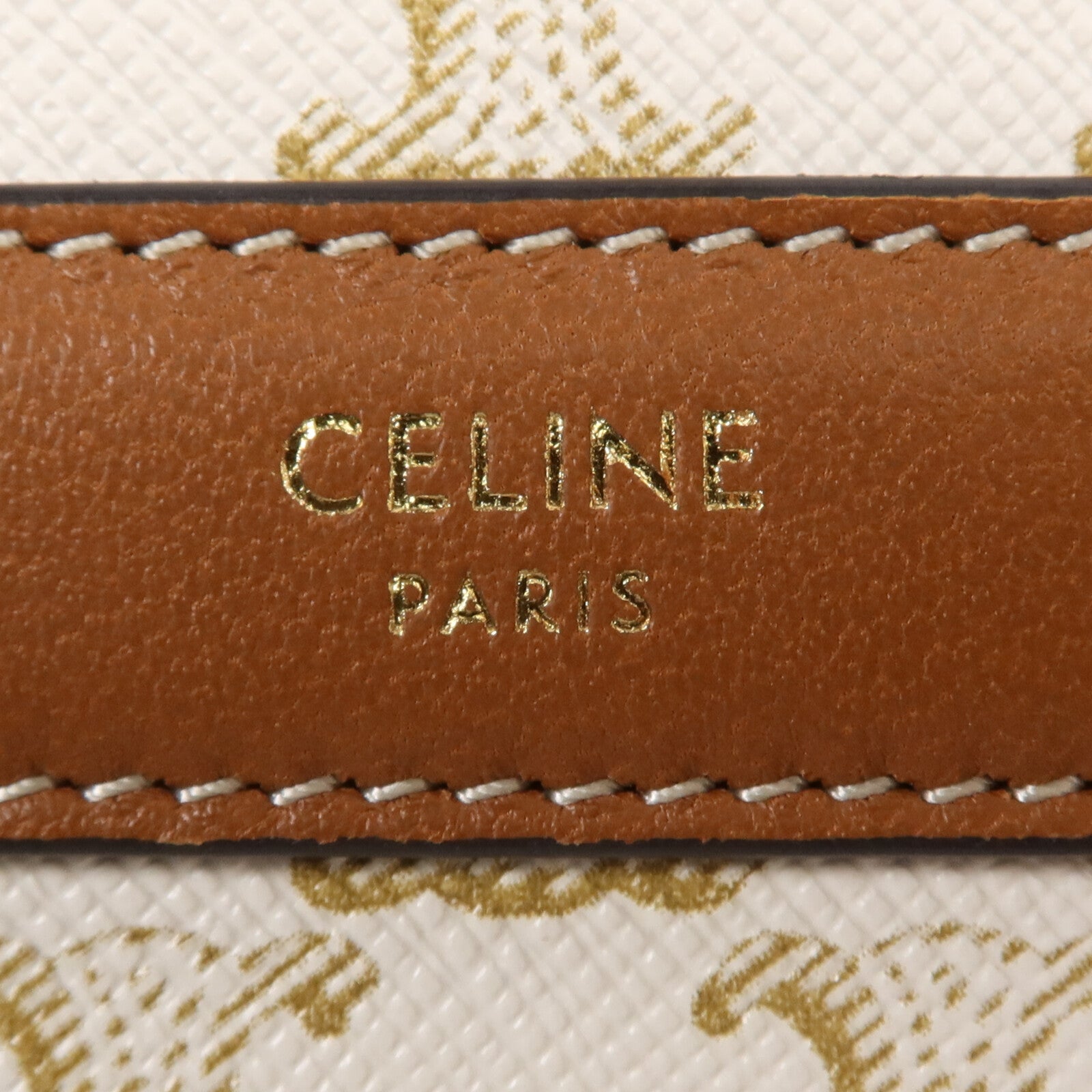 CELINE 塗層帆布Round Purse On Strap金扣肩背袋