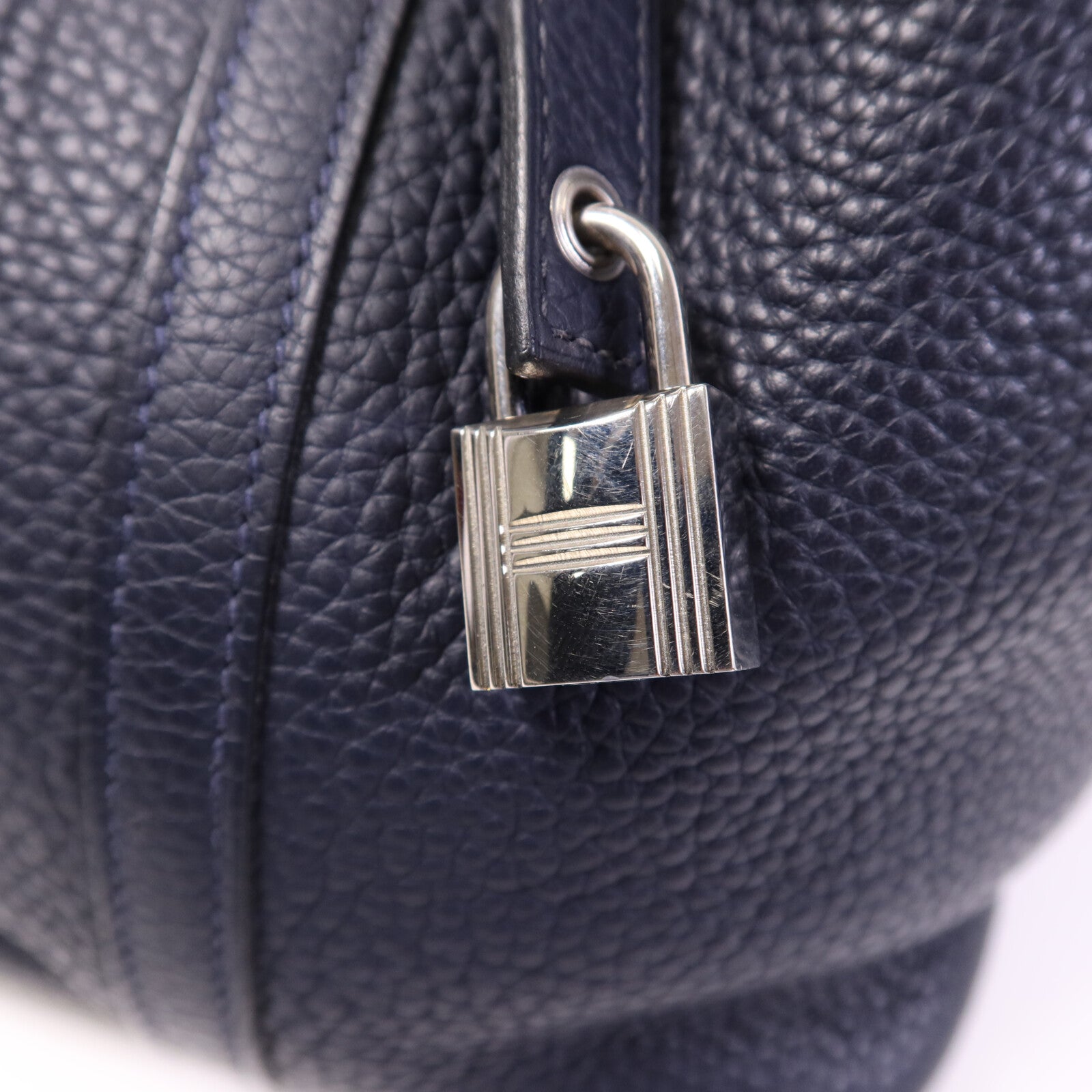 HERMES 【激減優惠】Togo皮革Picotin MM銀扣手挽袋Bleu Nuit/Rose Pourpre