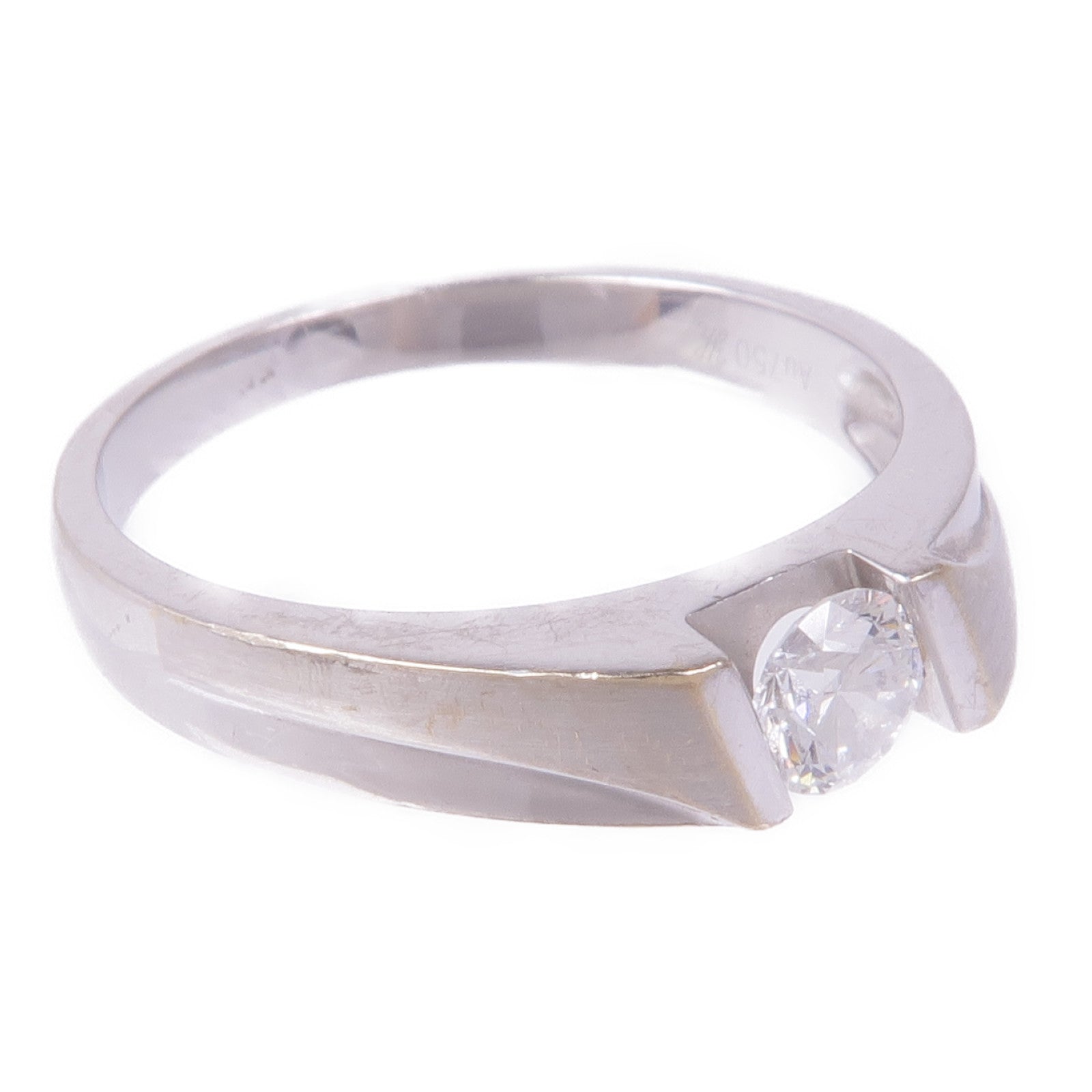 Jewelry Diamond Ring 18K White Gold US#8