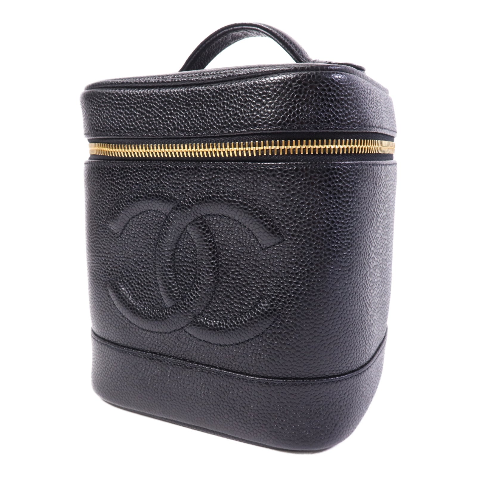 CHANEL 牛皮皮革Vintage Vanity Case金扣手挽袋