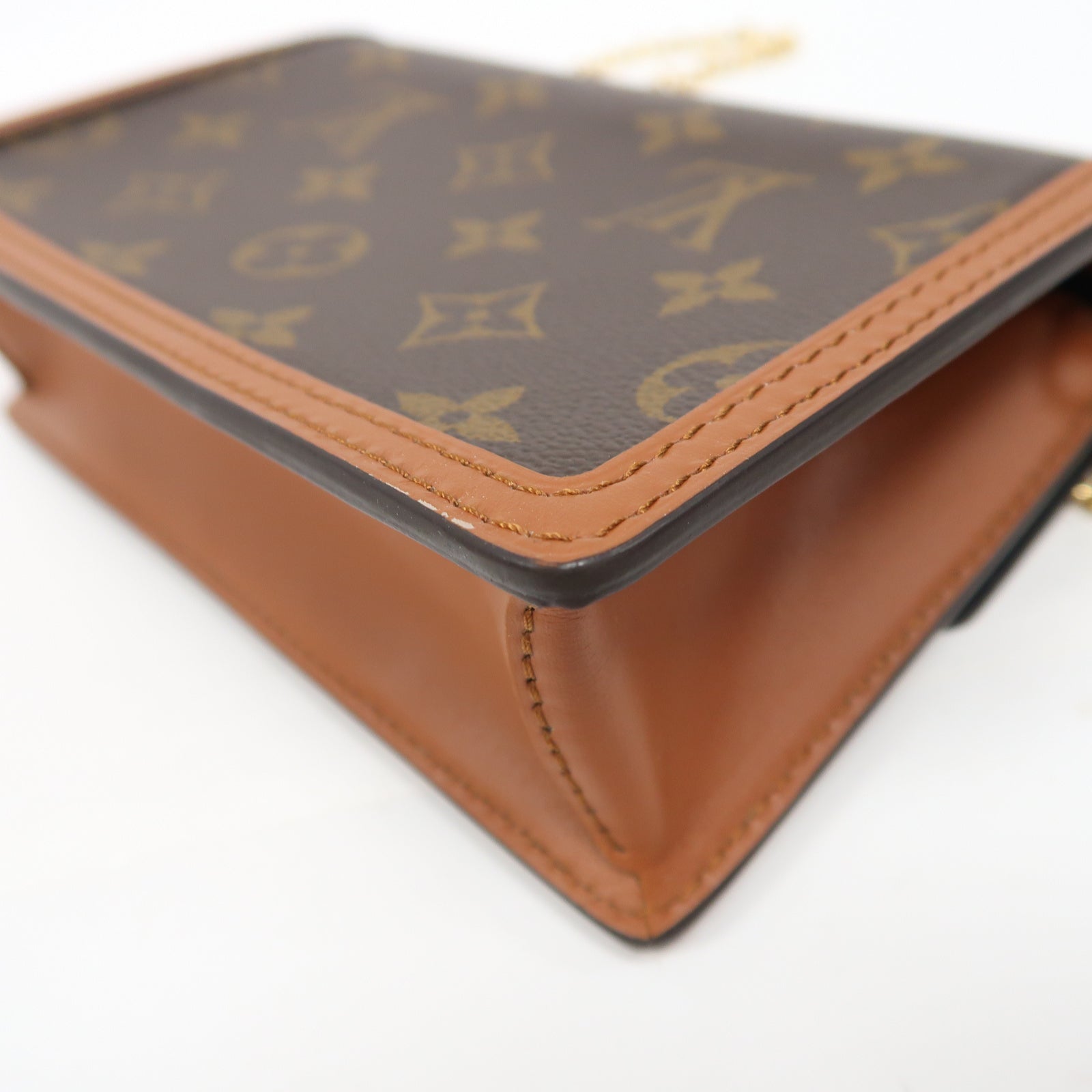 LOUIS VUITTON 【激減優惠】Monogram Dauphine Chain Wallet金扣鏈帶肩背袋啡色