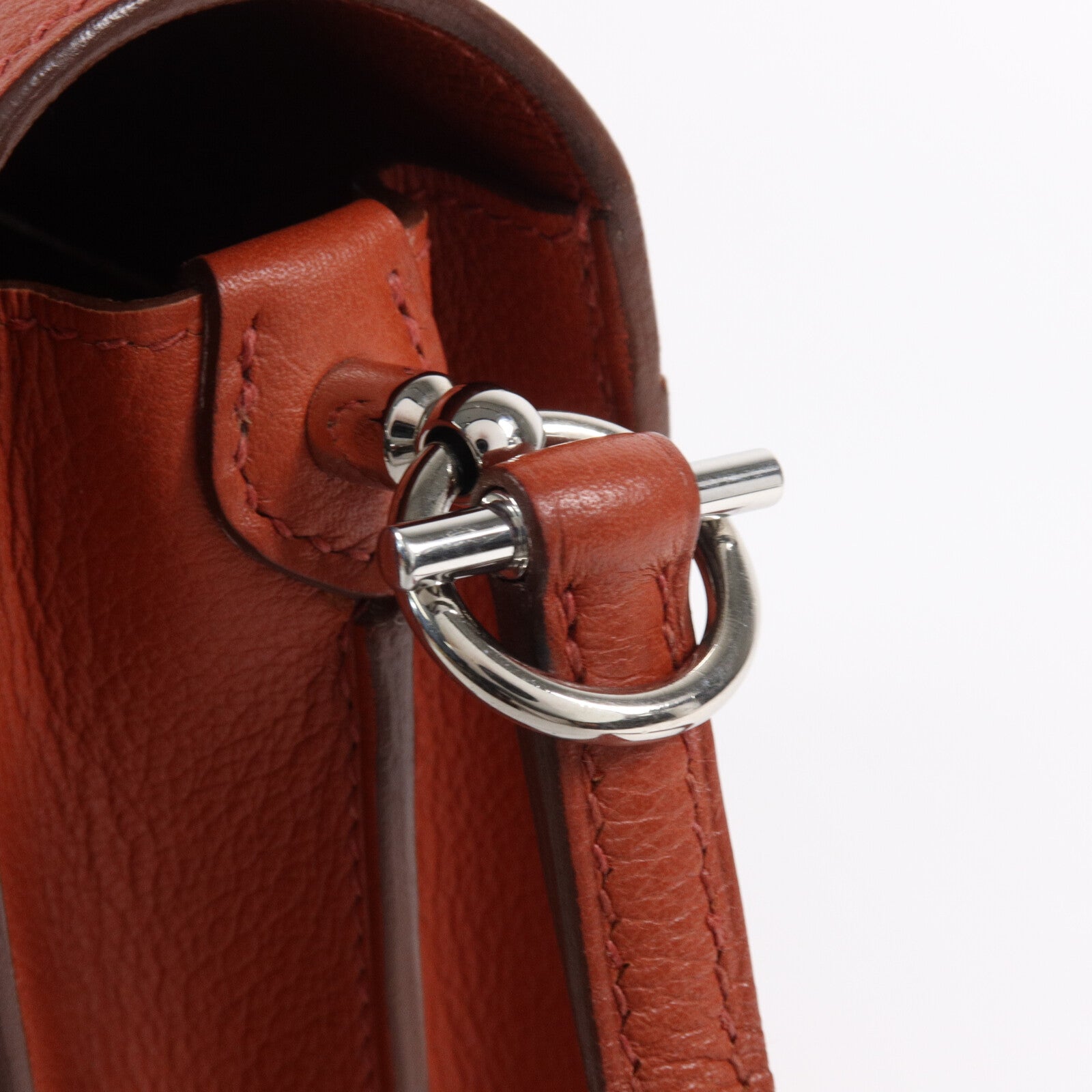 HERMES Evercolor皮革Mini Roulis肩背袋Brique/Caramel