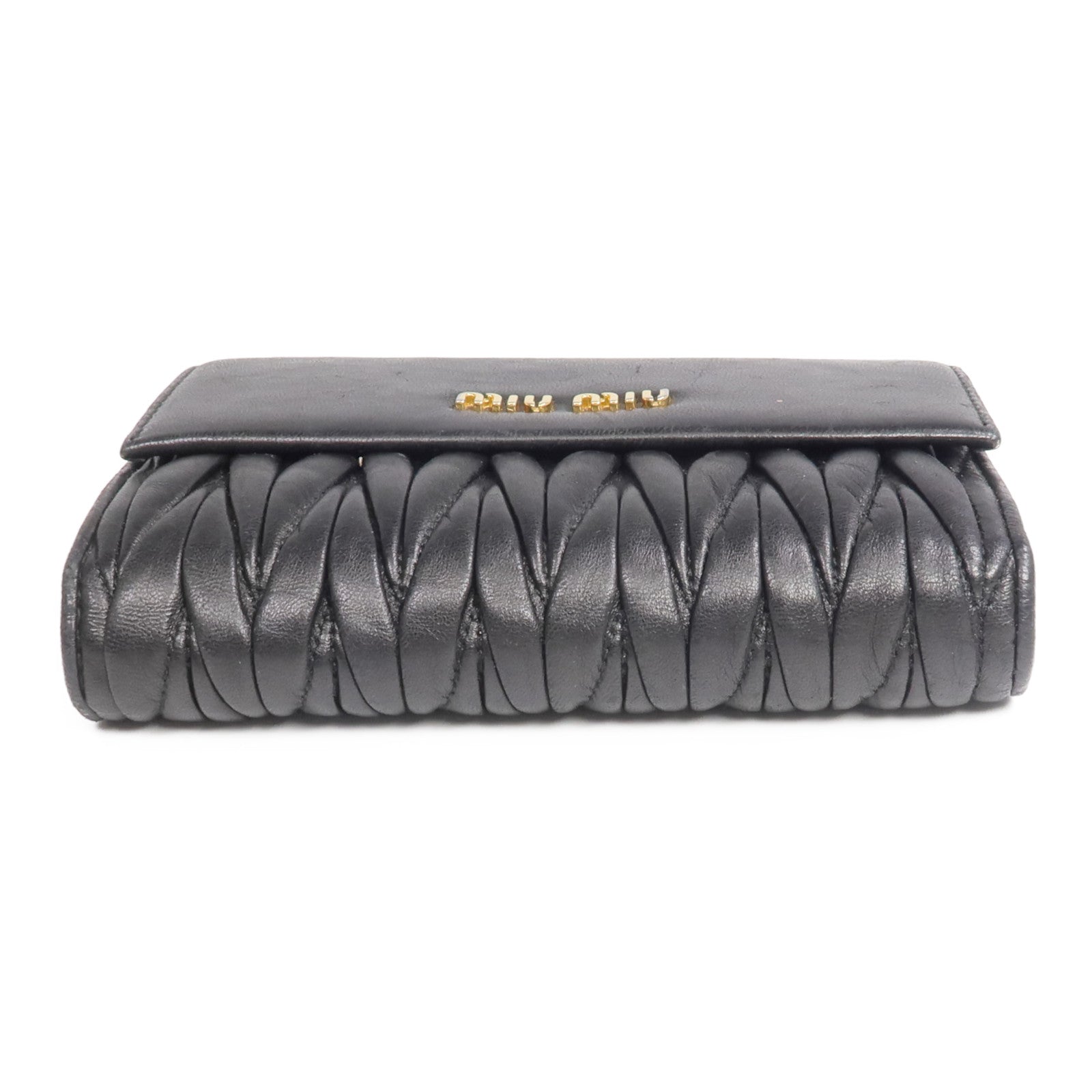 Miu Miu 羊皮皮革Fold Wallet金扣錢包