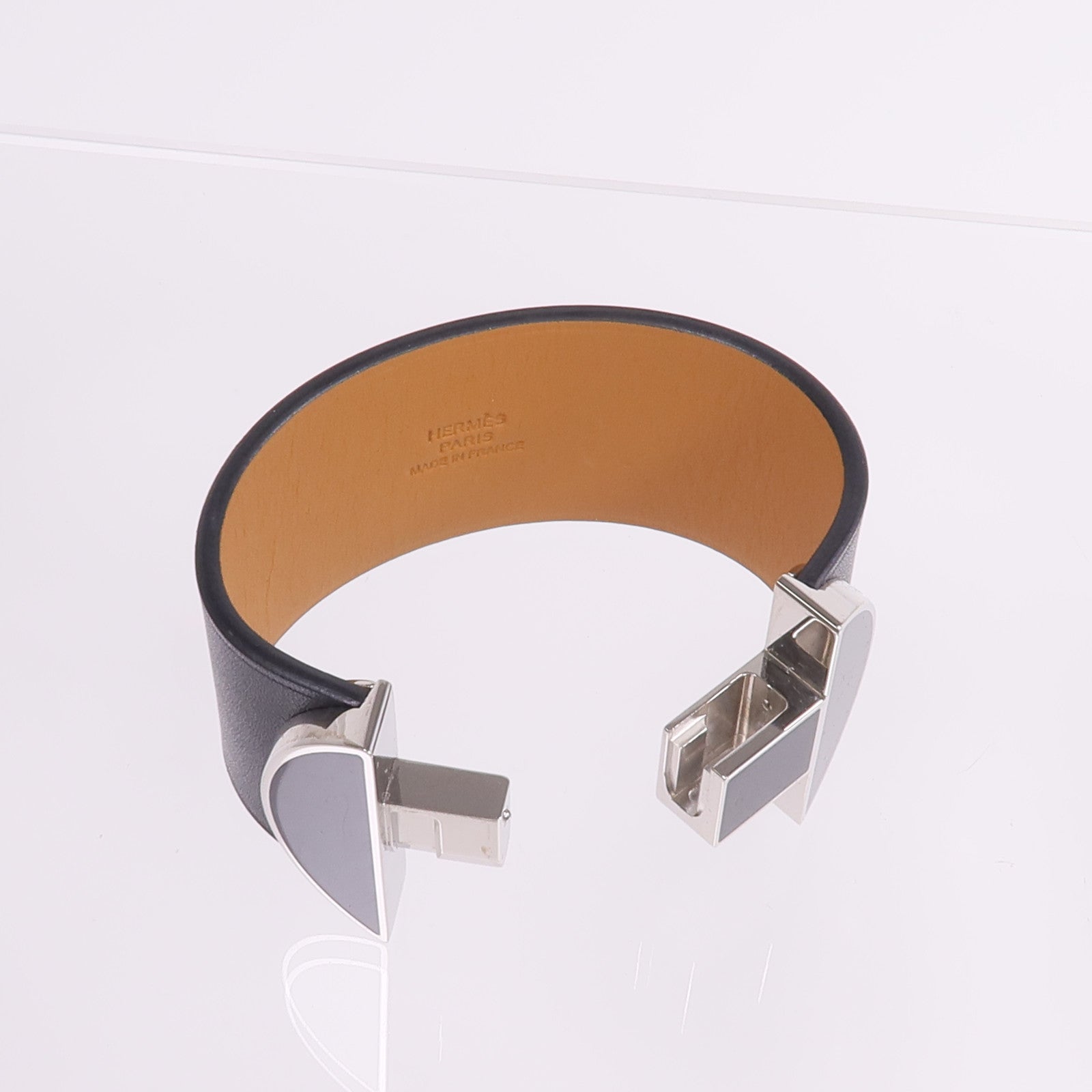 HERMES 【激減優惠】Swift皮革2022 Manchette Bracelet銀扣手鐲