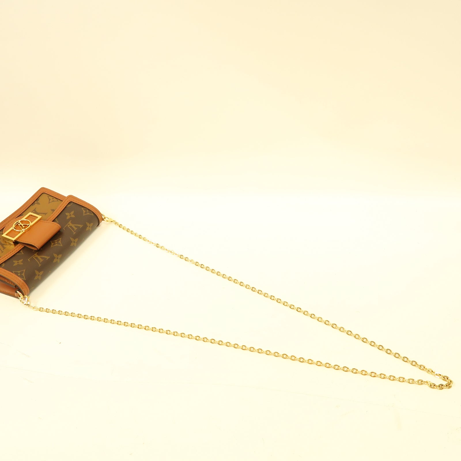 LOUIS VUITTON 【激減優惠】Monogram Dauphine Chain Wallet金扣鏈帶肩背袋啡色