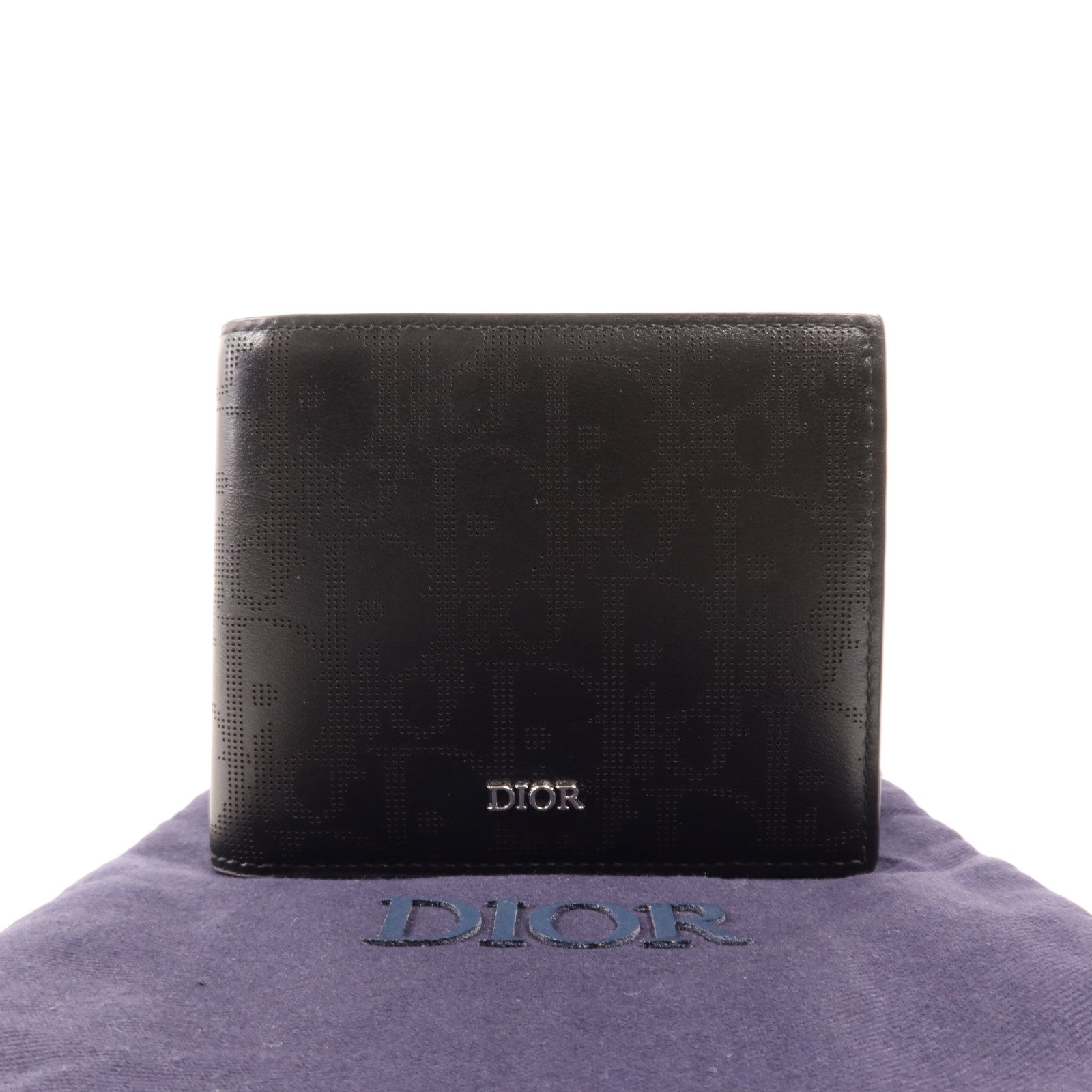 Dior 牛皮皮革Wallet銀扣錢包