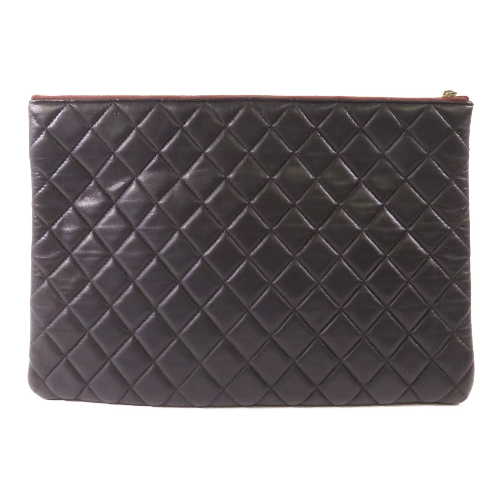 CHANEL 牛皮皮革Pouch金扣手拿包