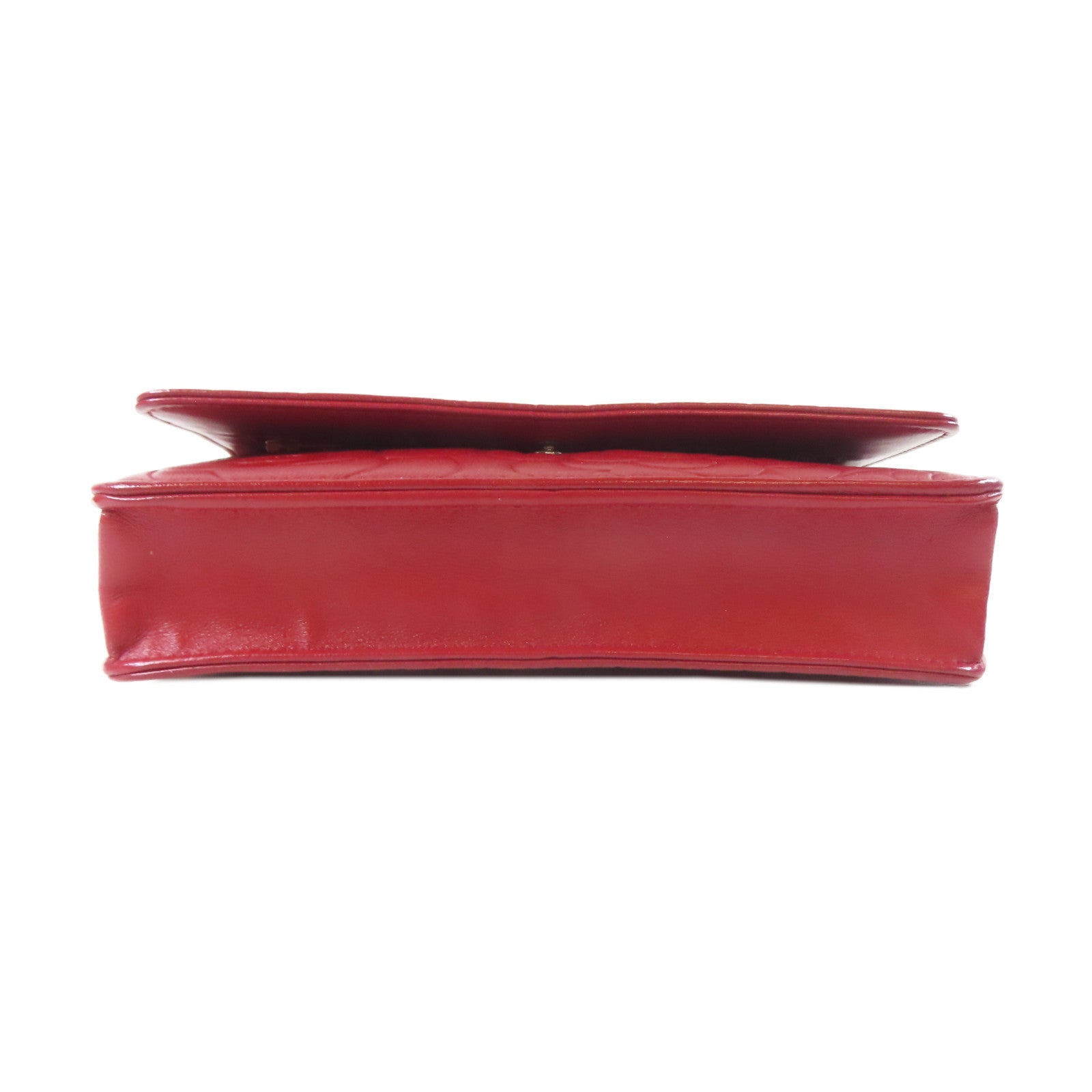 CHANEL 【激減優惠】羊皮皮革Camellia Wallet On Chain銀扣鏈帶肩背袋紅色