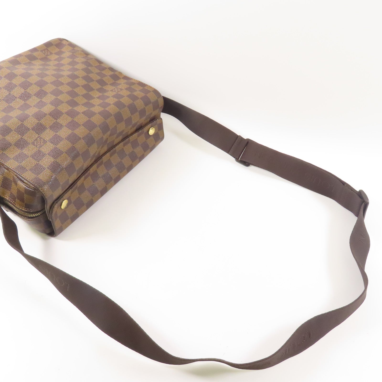 LOUIS VUITTON LV GHW Naviglio Shoulder Messenger Bag N45255 Damier Brown