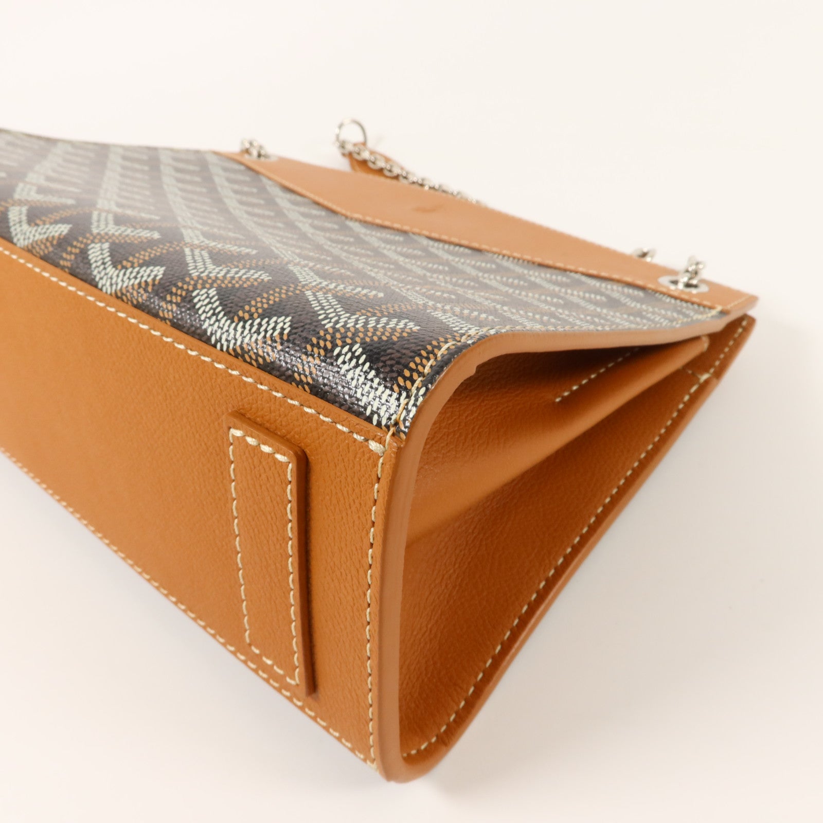GOYARD 牛皮皮革/塗層帆布Rouette Structure PM鏈帶肩背袋