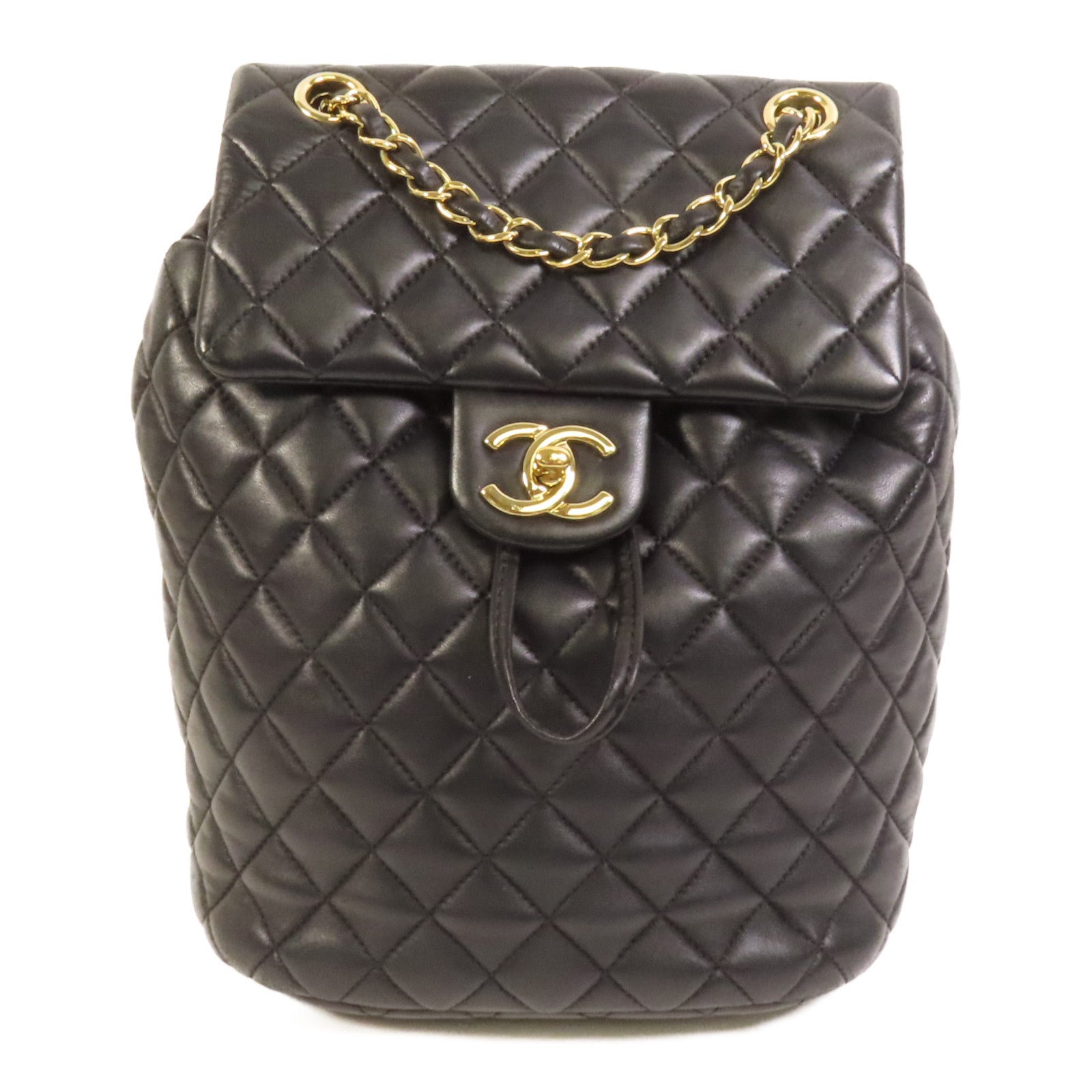 CHANEL 【激減優惠】羊皮皮革Backpack金扣背包