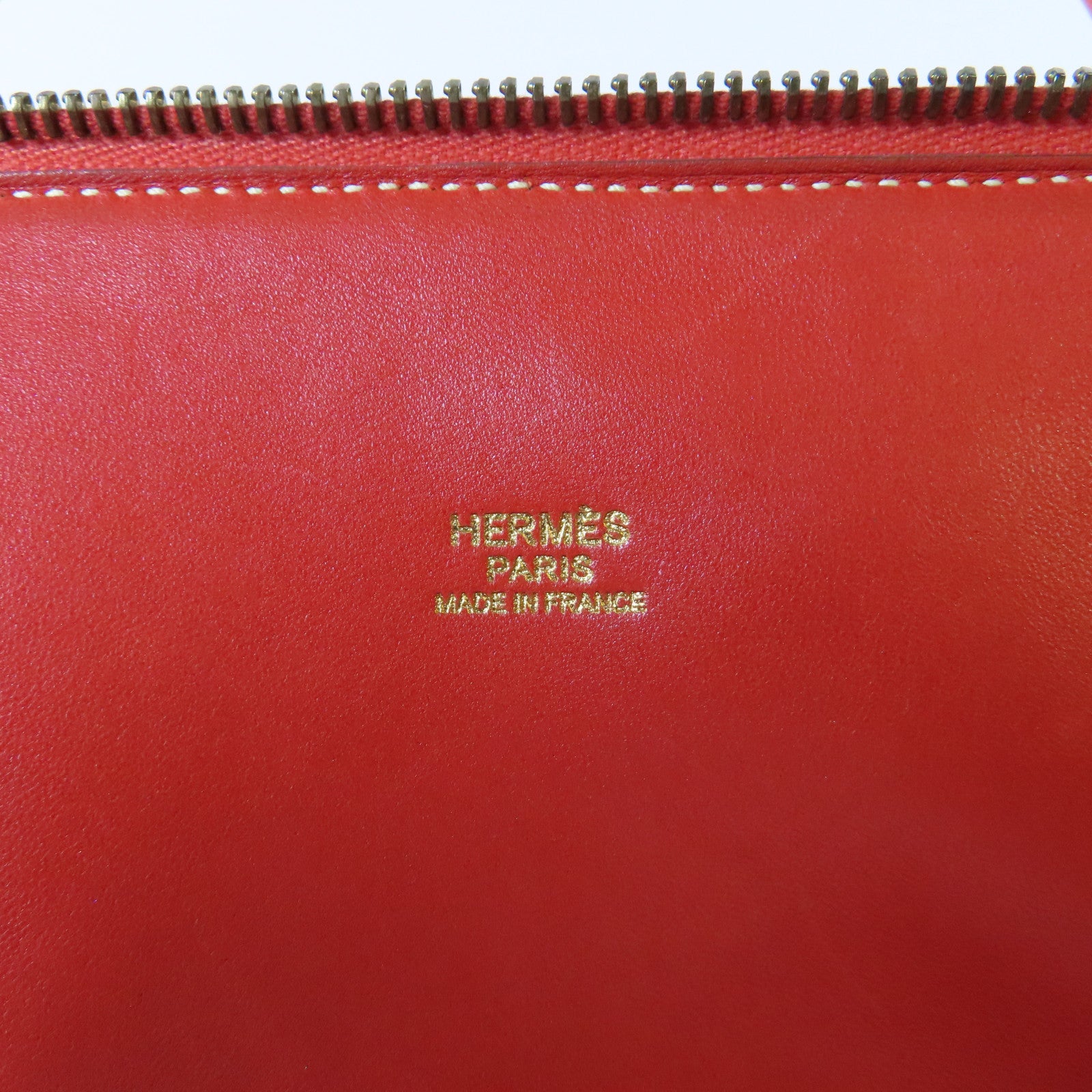 HERMES 【激減優惠】Clemence皮革Bolide 31金扣手挽肩背兩用袋紅色