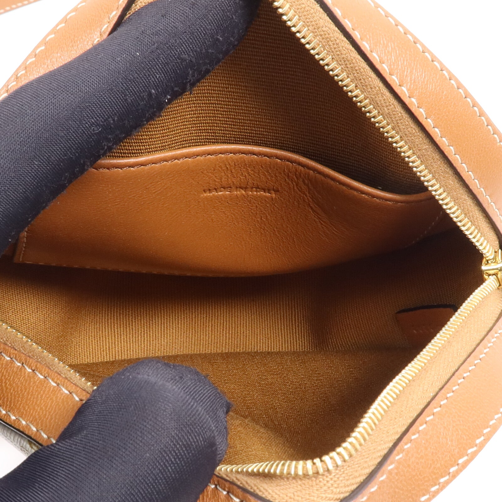 CELINE 塗層帆布Round Purse On Strap金扣肩背袋