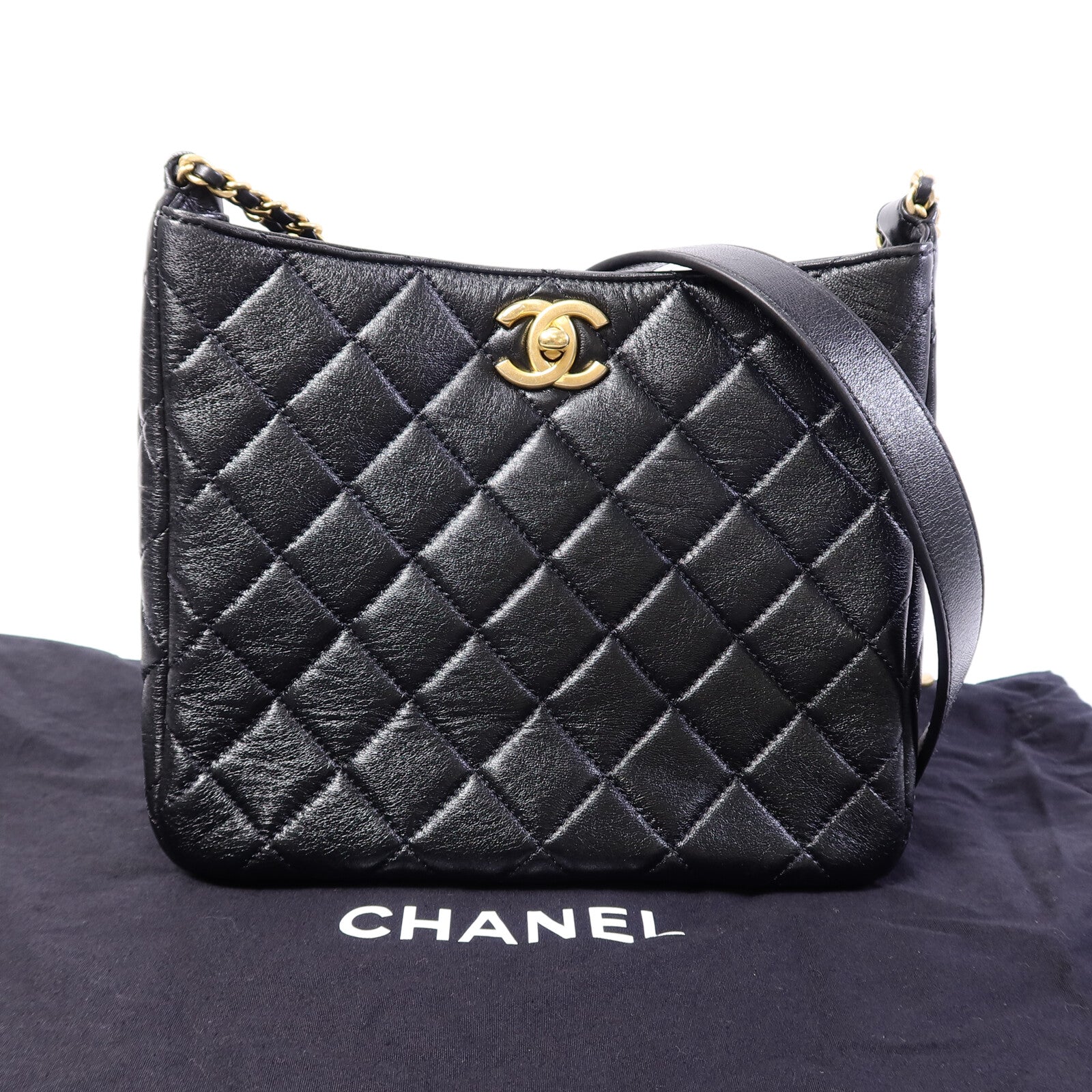 CHANEL 牛皮皮革Shoulder Bag鏈帶肩背袋
