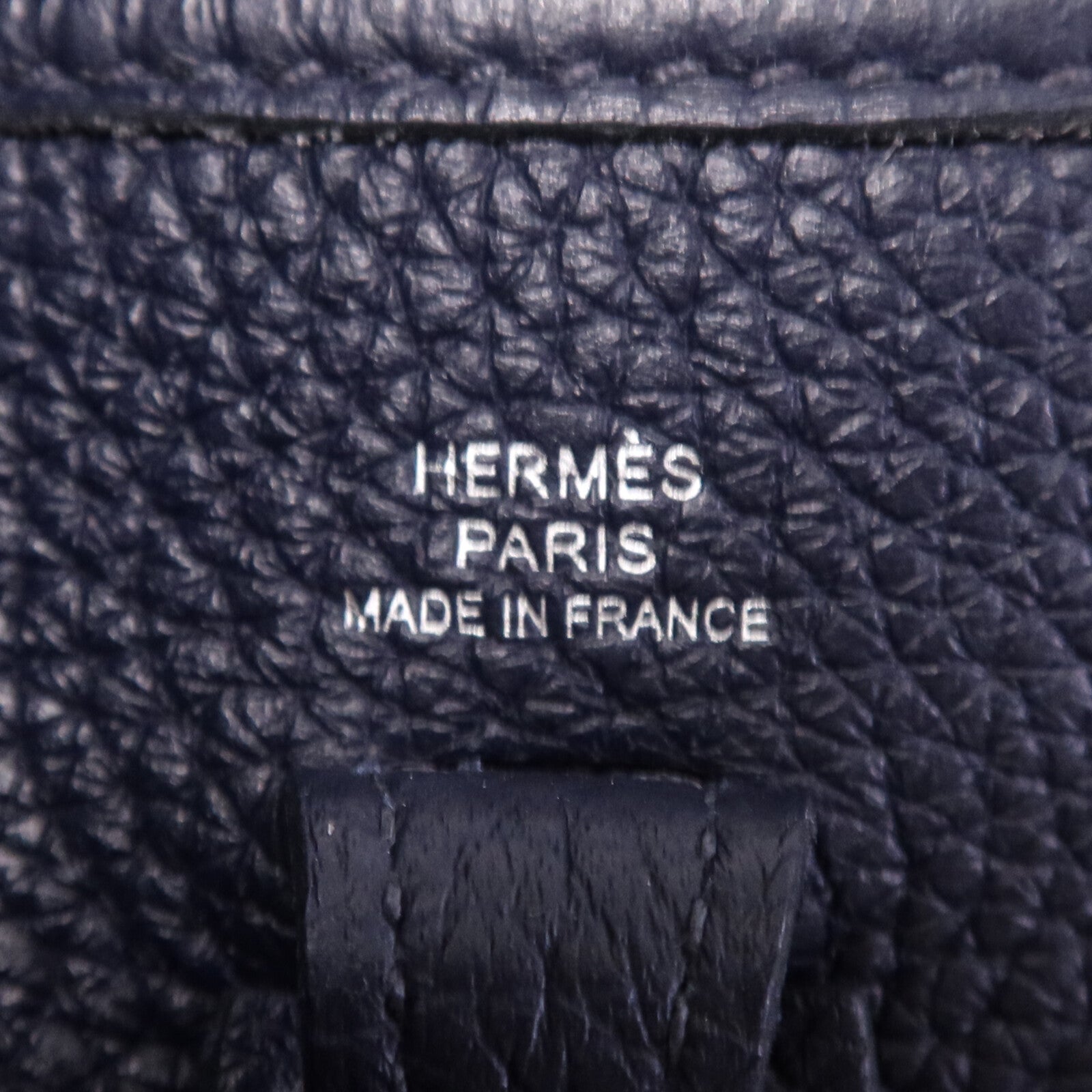 HERMES Clemence皮革Evelyne TPM銀扣肩背袋Bleu Nuit