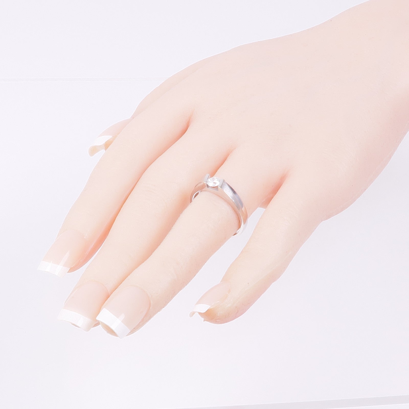 Jewelry Diamond Ring 18K White Gold US#8