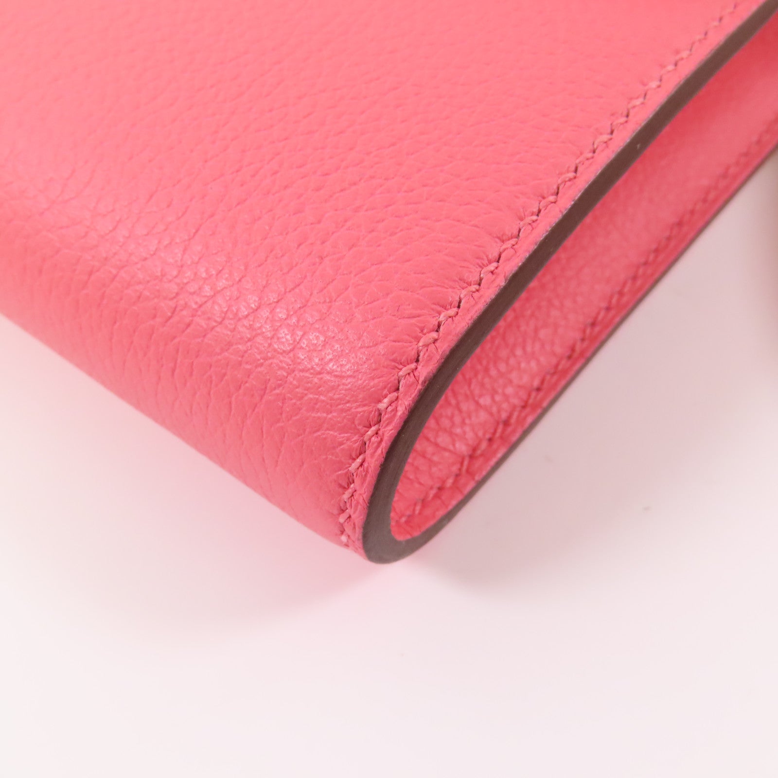 HERMES Evercolor皮革Constance To Go銀扣肩背袋Roze Azalee