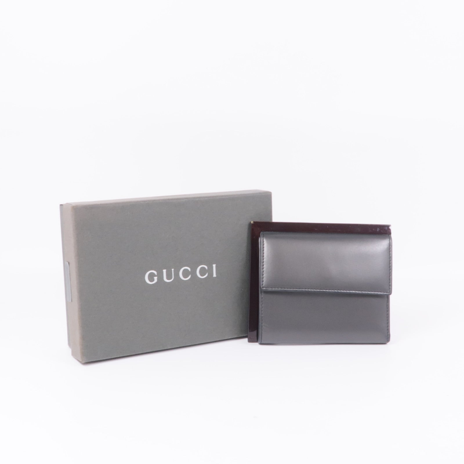 GUCCI GG Wallet Wallet Calfskin Leather Brown