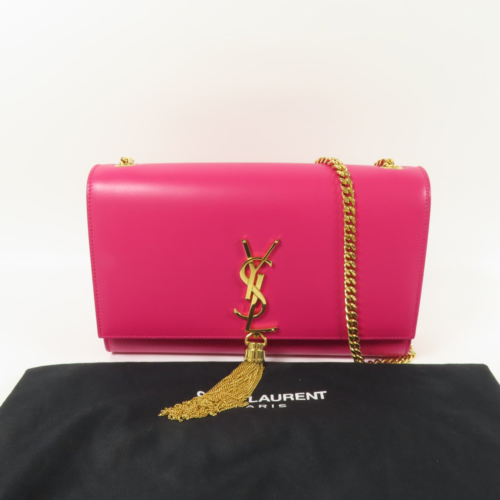 SAINT LAURENT 牛皮皮革Kate金扣鏈帶肩背袋