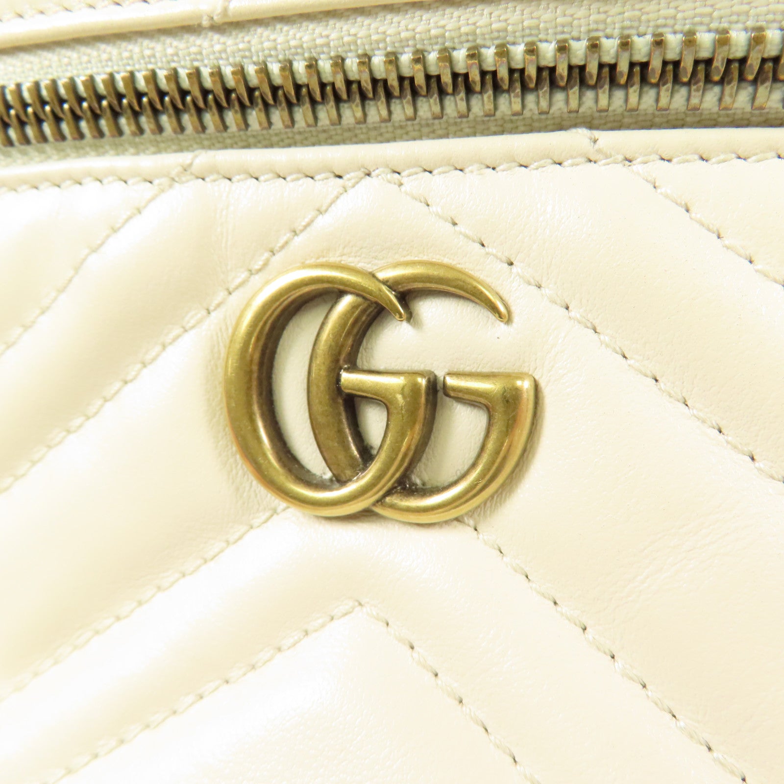GUCCI 牛皮皮革GG Marmont金扣鏈帶肩背袋手挽肩背兩用袋