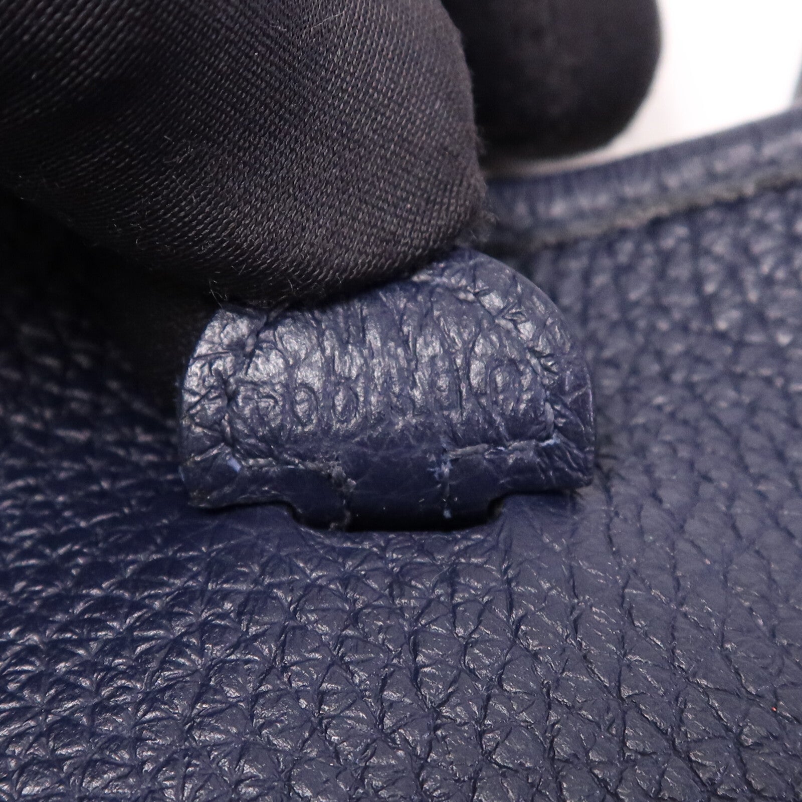 HERMES Clemence皮革Evelyne TPM銀扣肩背袋Bleu Nuit