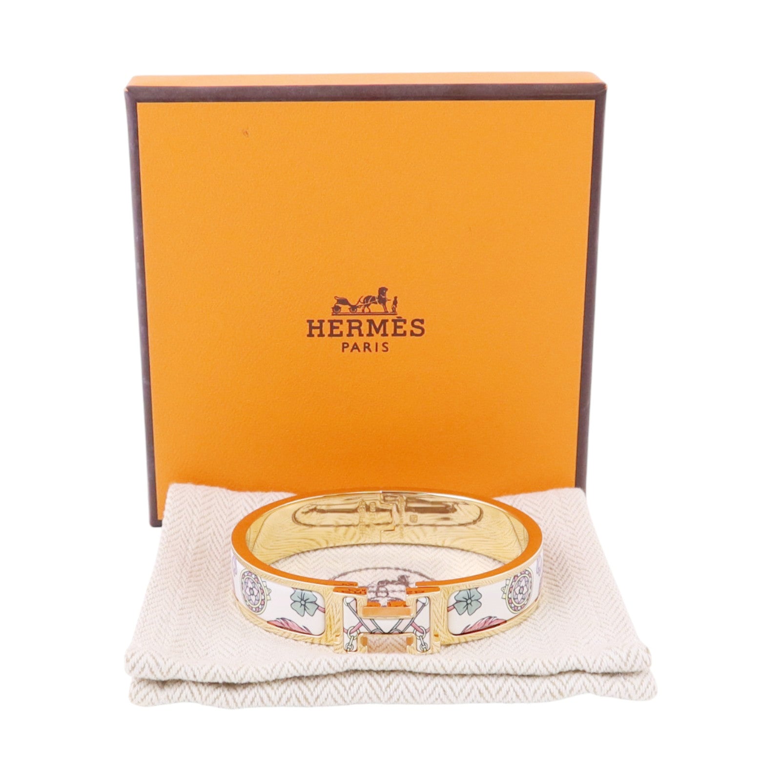 HERMES 金屬/琺瑯Clic H Bracelet金扣手鏈