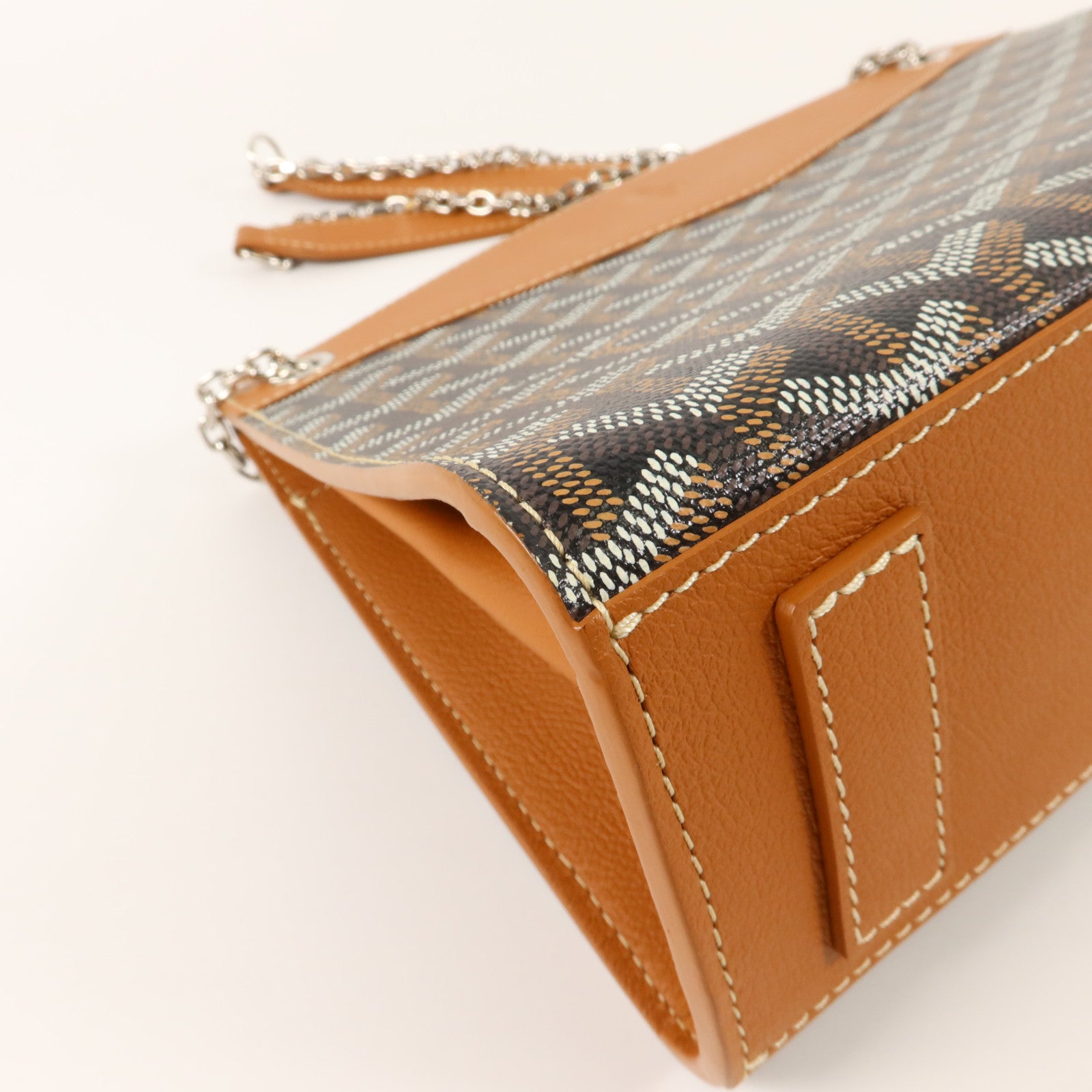 GOYARD 牛皮皮革/塗層帆布Rouette Structure PM鏈帶肩背袋