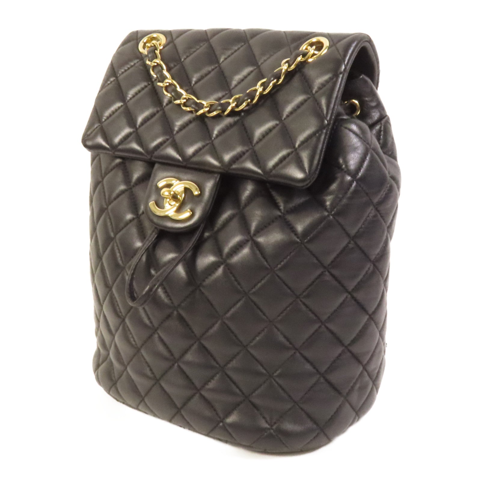 CHANEL 【激減優惠】羊皮皮革Backpack金扣背包