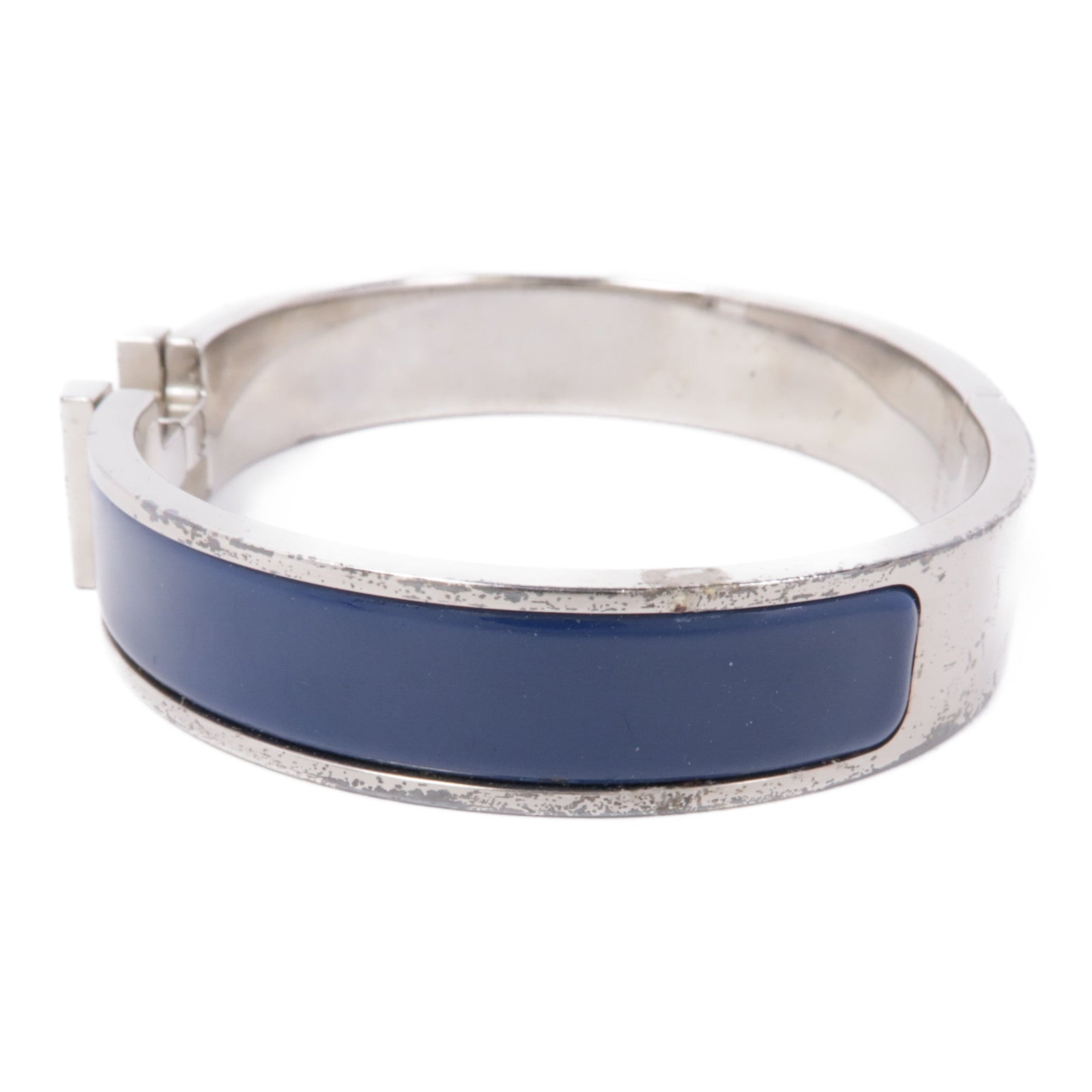 HERMES 金屬/琺瑯Clic-H Bracelet銀扣手鐲