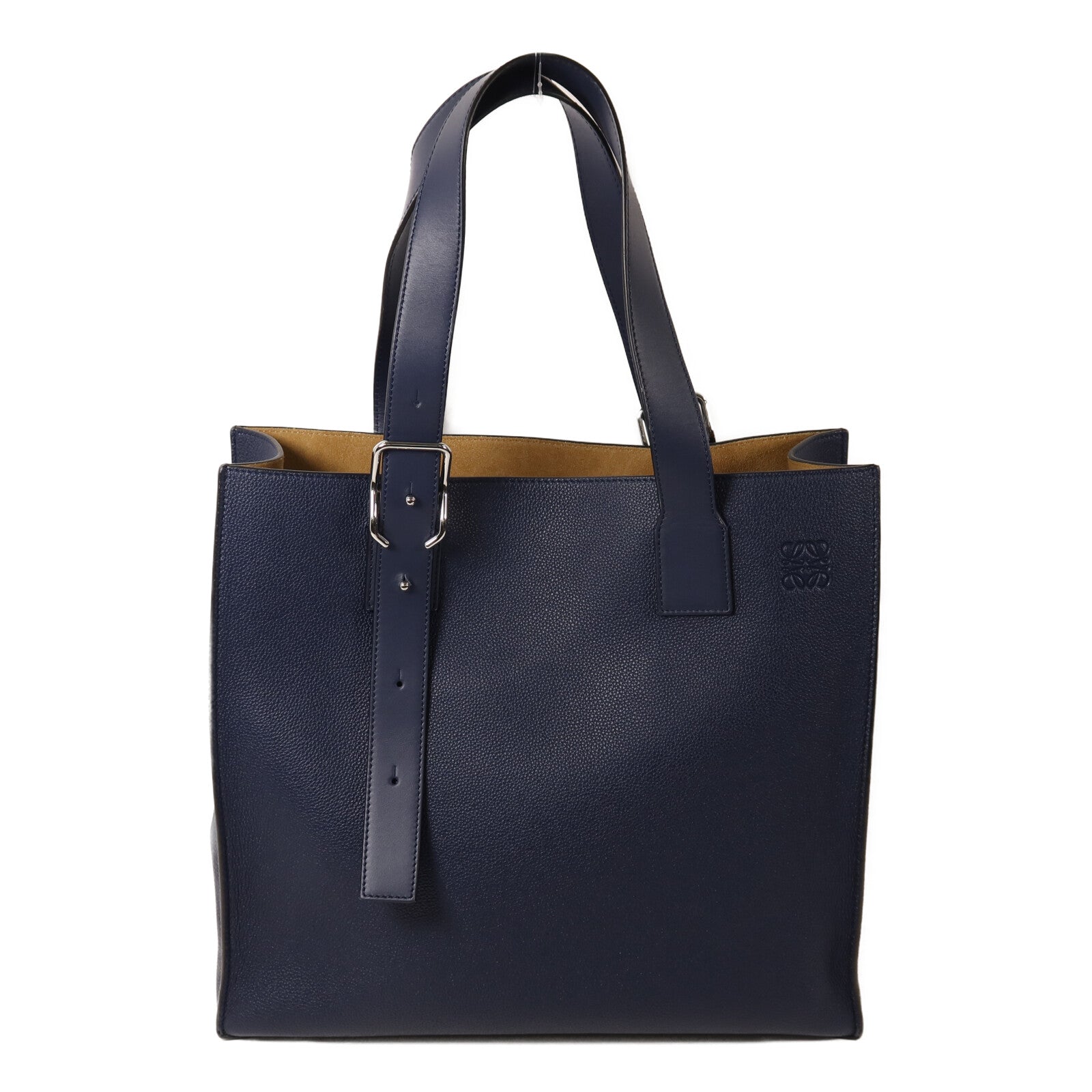 LOEWE 牛皮皮革Buckle Horizontal Tote銀扣手挽袋