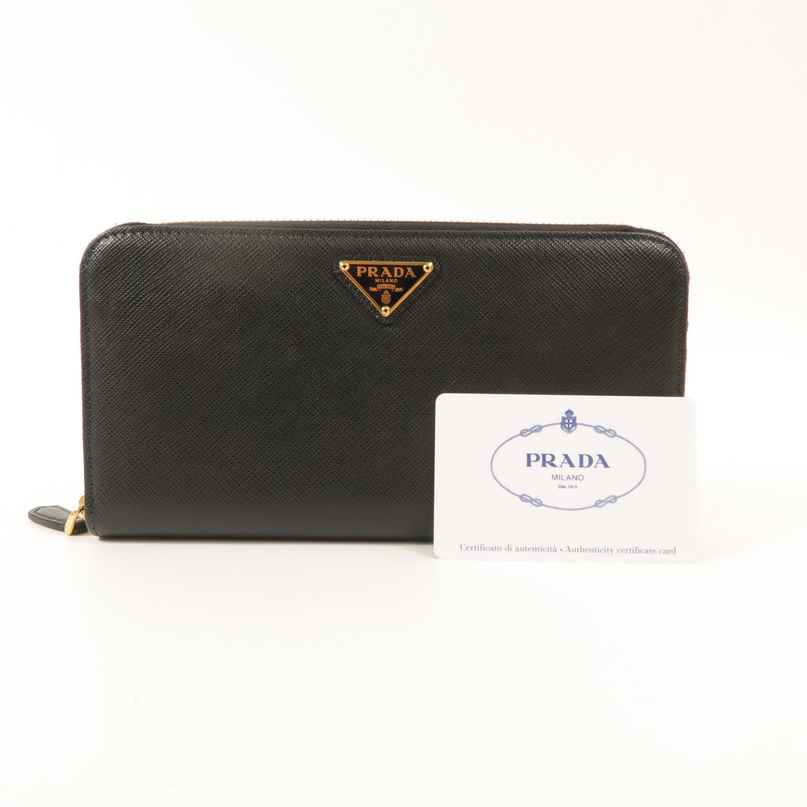 PRADA Saffiano皮革Zipper Long Wallet長錢包