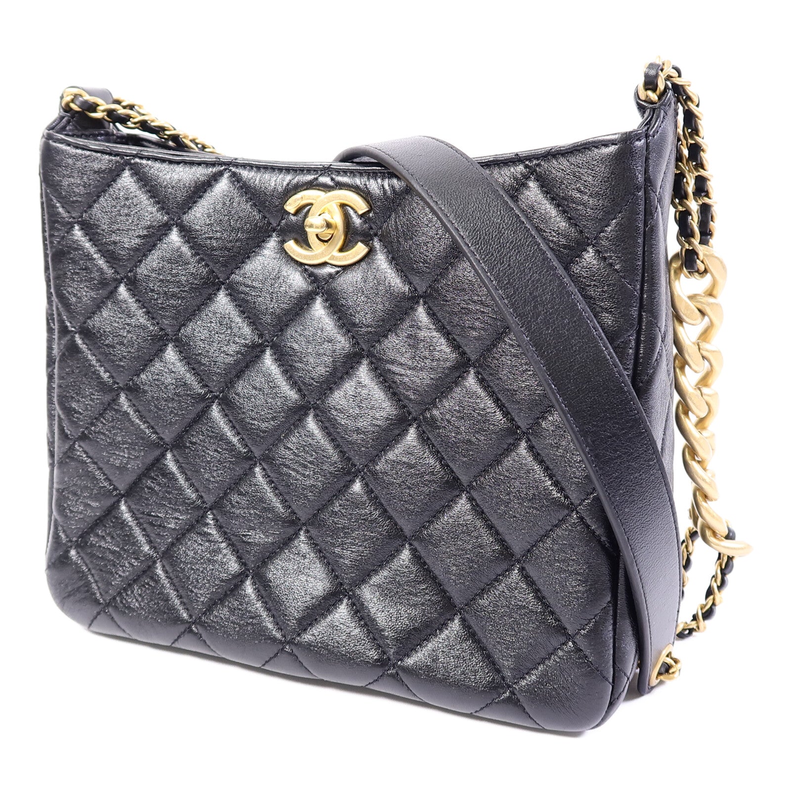 CHANEL 牛皮皮革Shoulder Bag鏈帶肩背袋