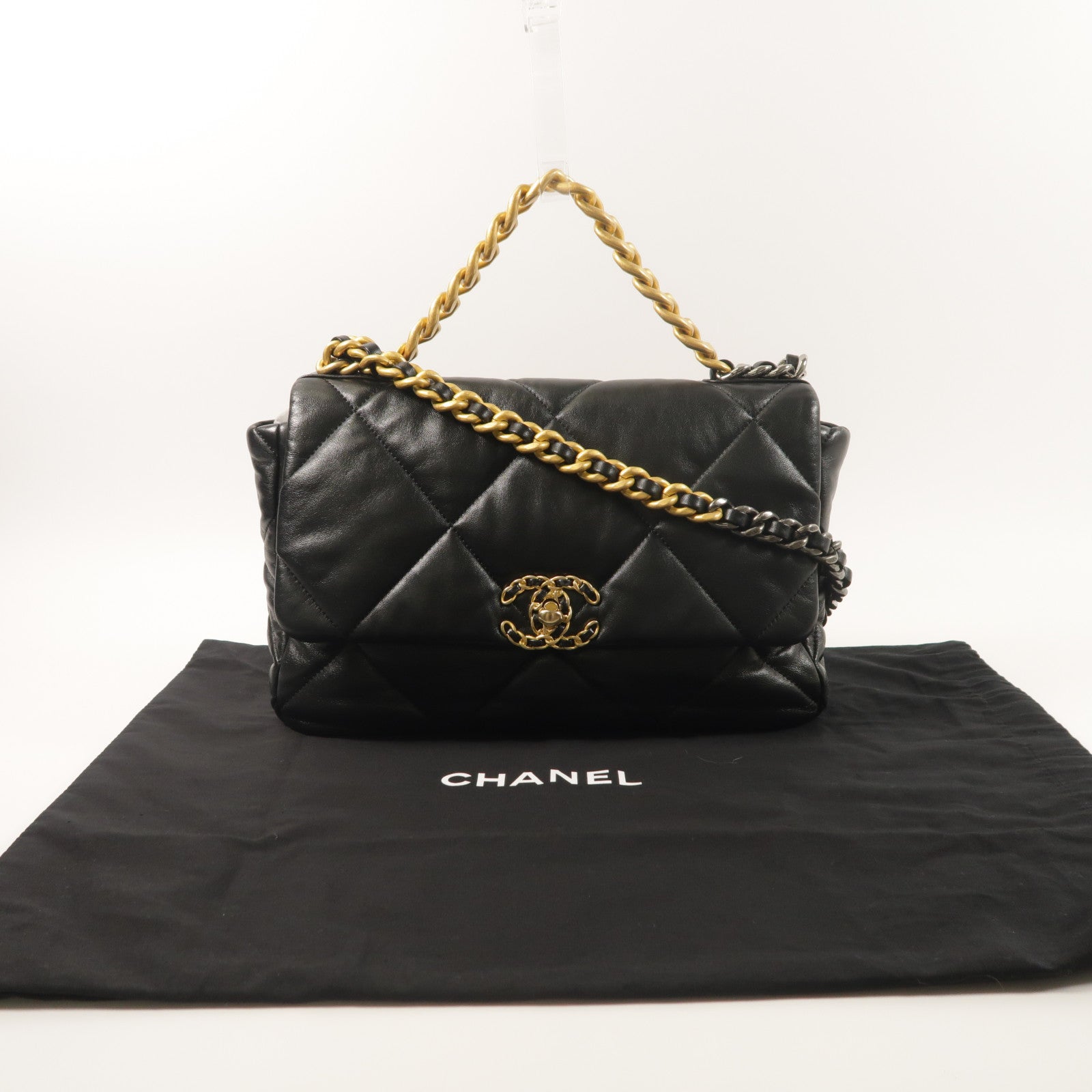 CHANEL 羊皮皮革Chanel 19手挽肩背兩用袋