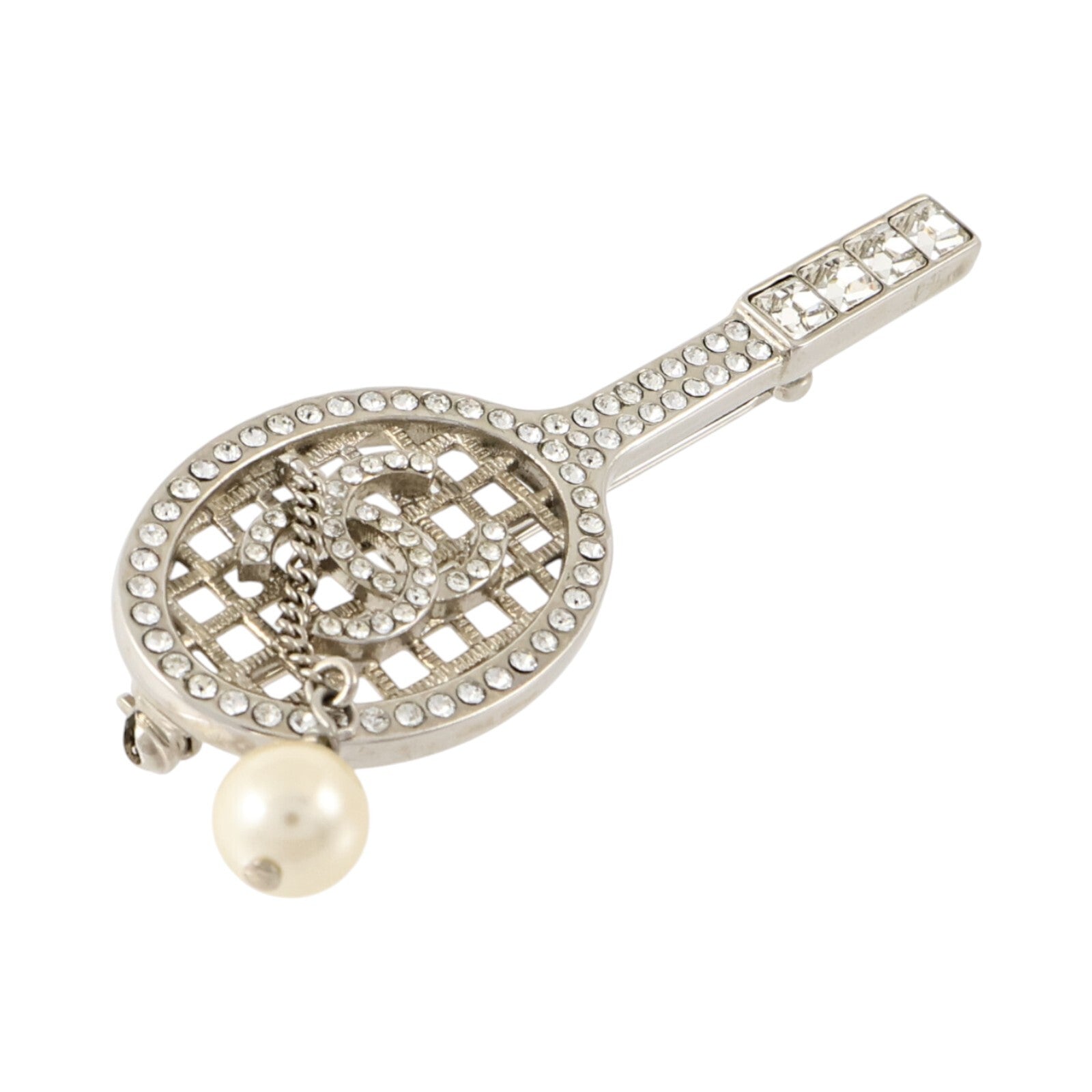 CHANEL 金屬/PVC Brooch銀扣胸針