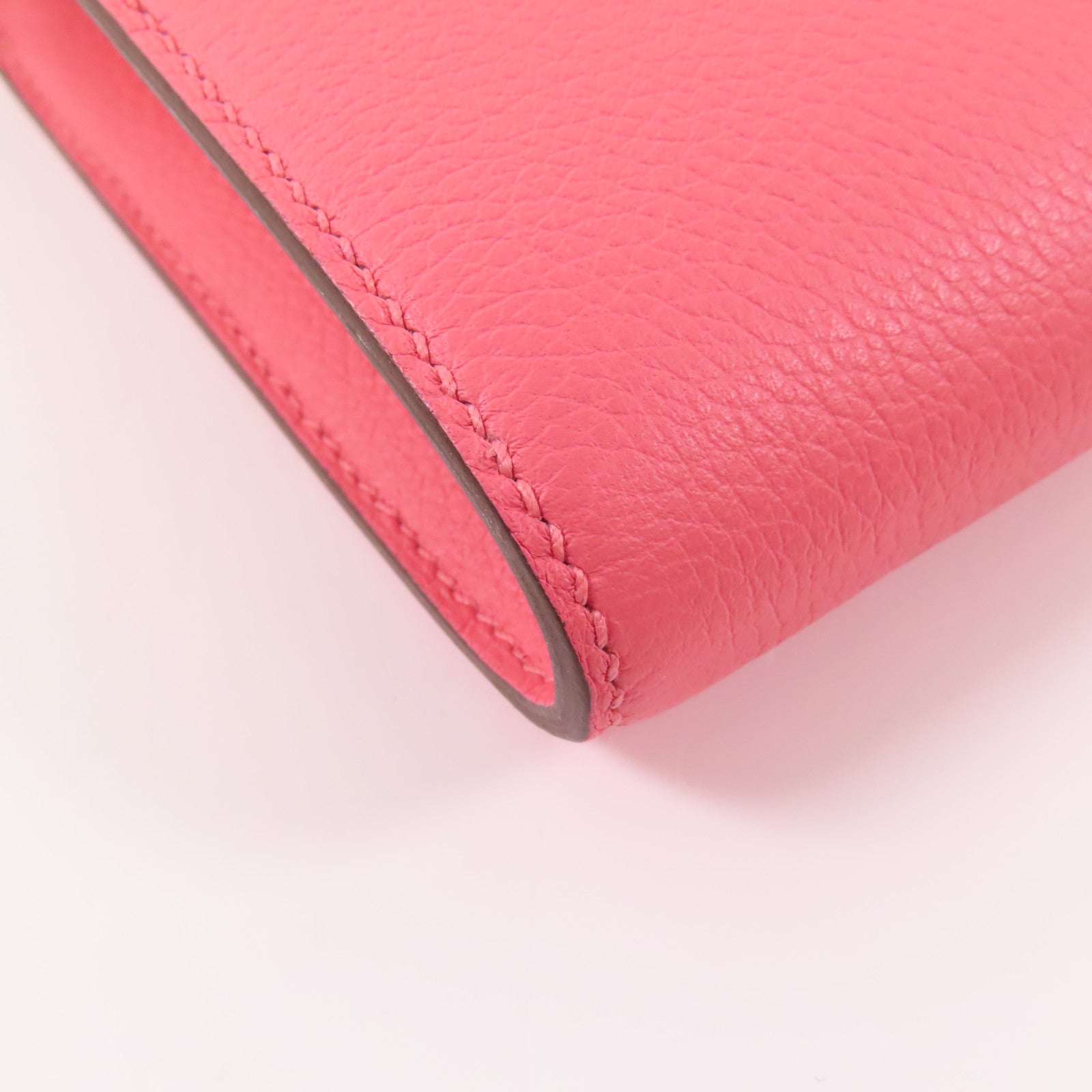 HERMES Evercolor皮革Constance To Go銀扣肩背袋Roze Azalee