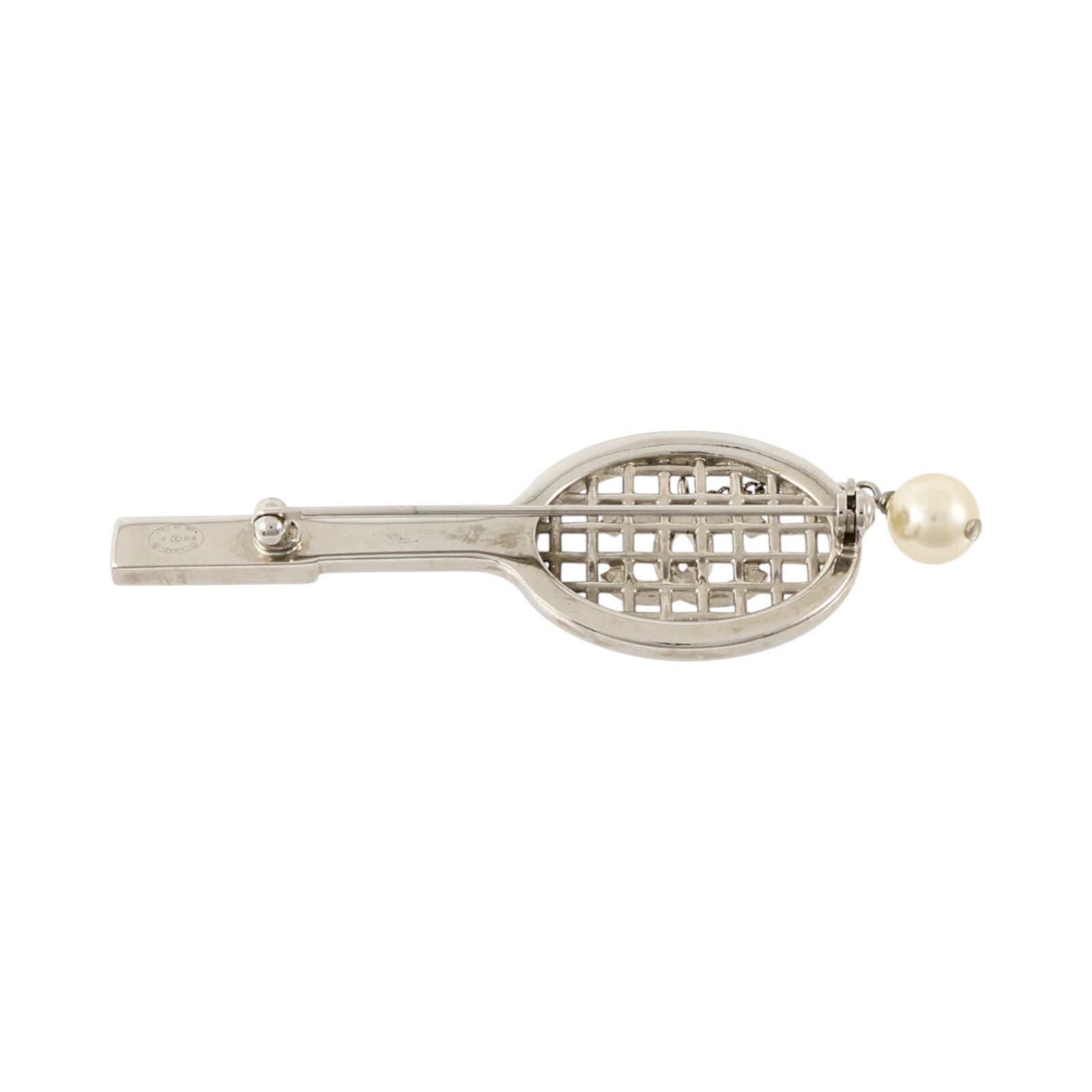 CHANEL 金屬/PVC Brooch銀扣胸針