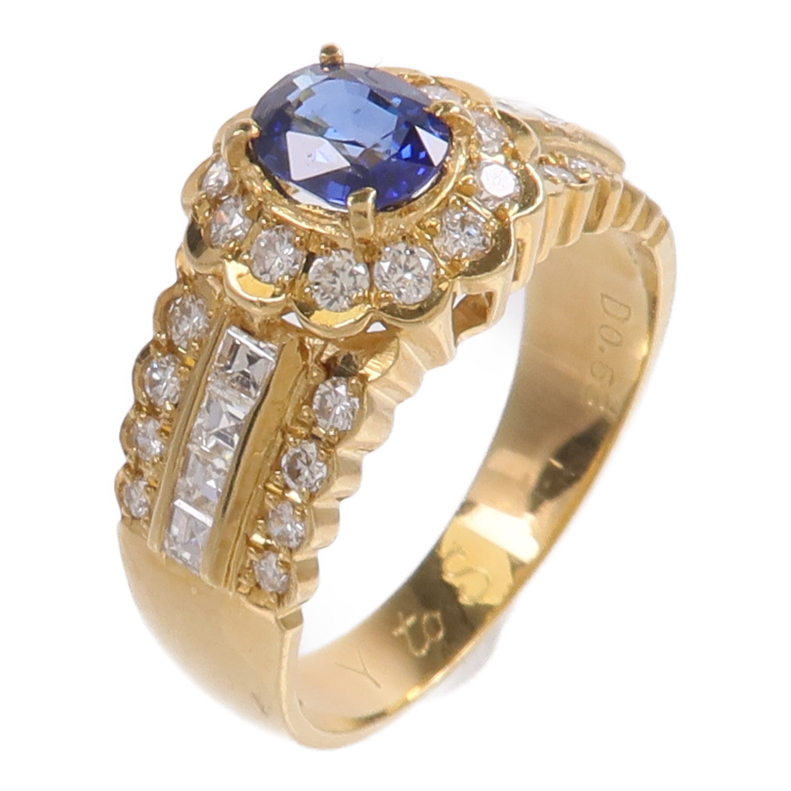 JEWELRY 18K黃金Sapphire Diamond Ring藍寶石/鑽石戒指